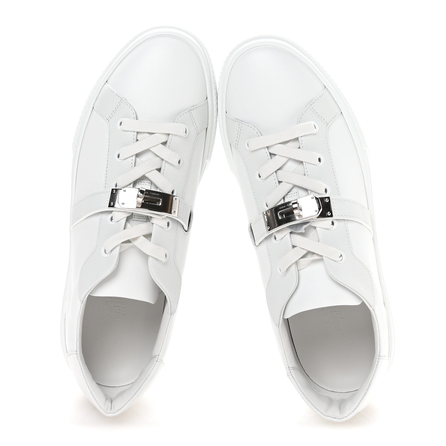 Calfskin Epsom Mens Day Sneakers 42 White