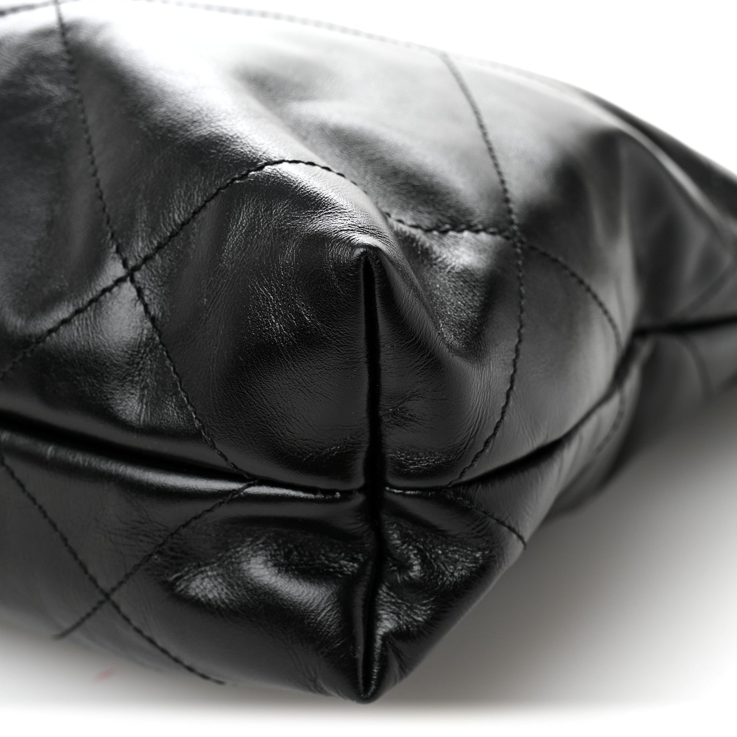 Shiny Calfskin Quilted Small Chanel 22 Black