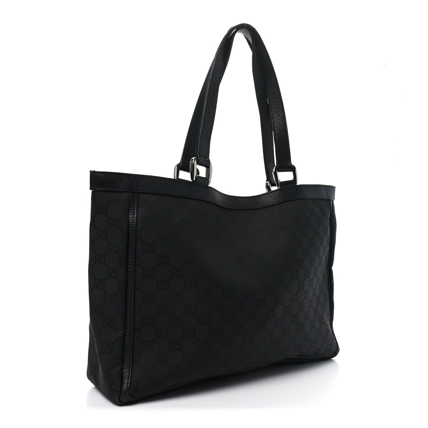 Nylon Monogram Abbey D Ring Tote Black