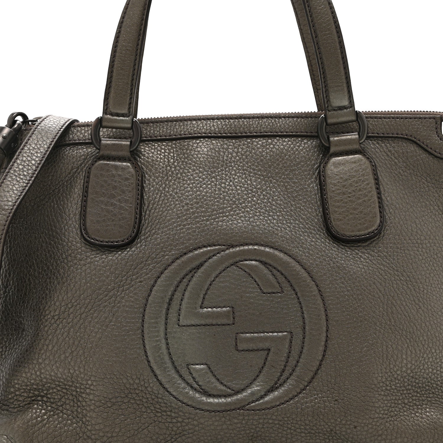 Metallic Cellarius Calfskin Small Soho Top Handle Satchel Sasso