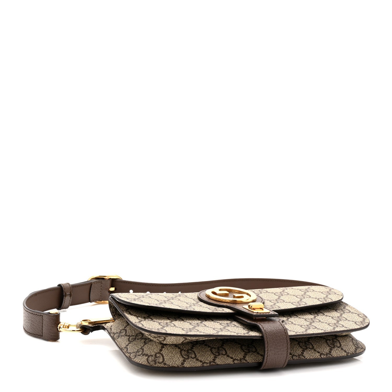 GG Supreme Monogram Textured Dollar Calfskin Blondie Belt Bag Beige Ebony New Acero
