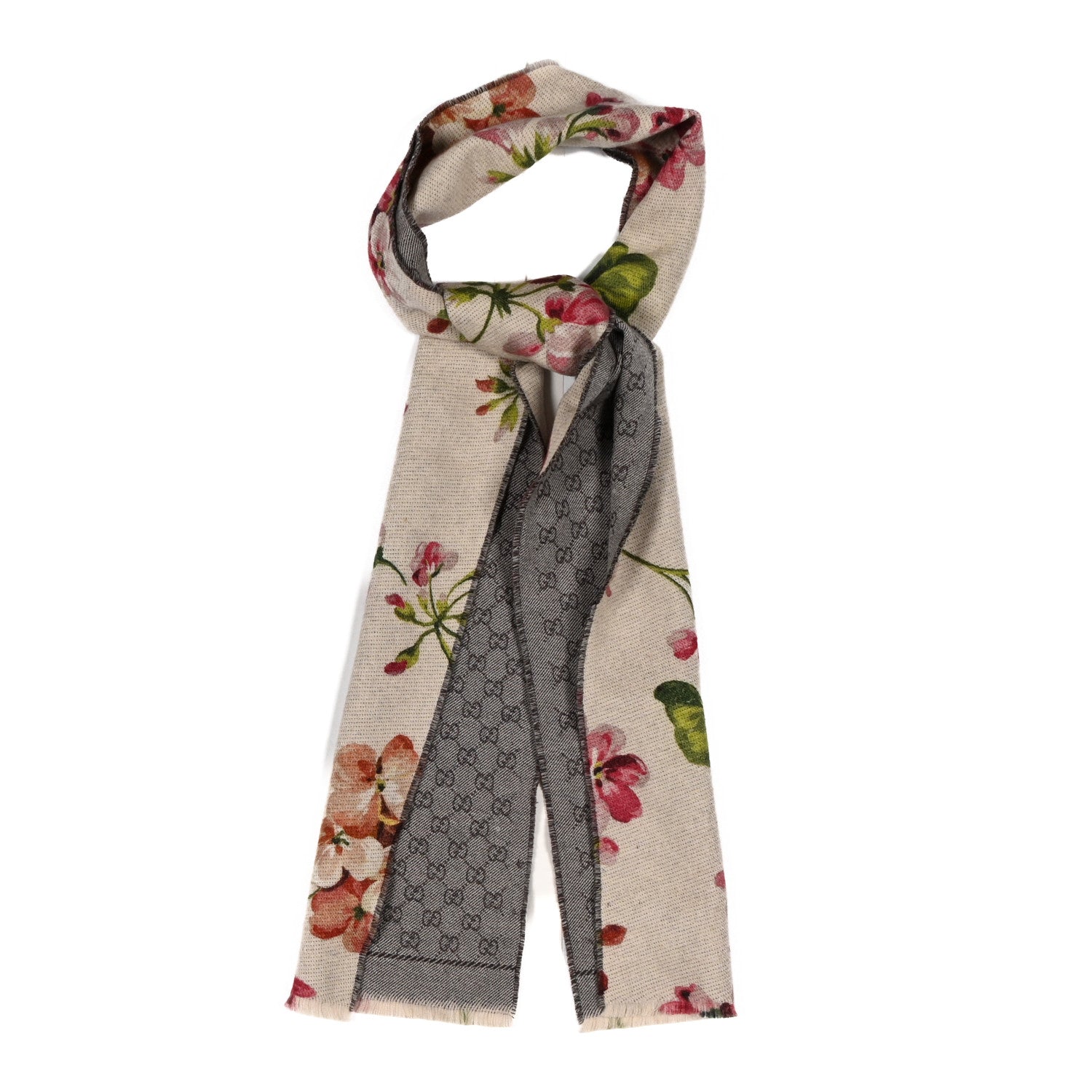 Wool GG Monogram Miniorophin Scarf Beige