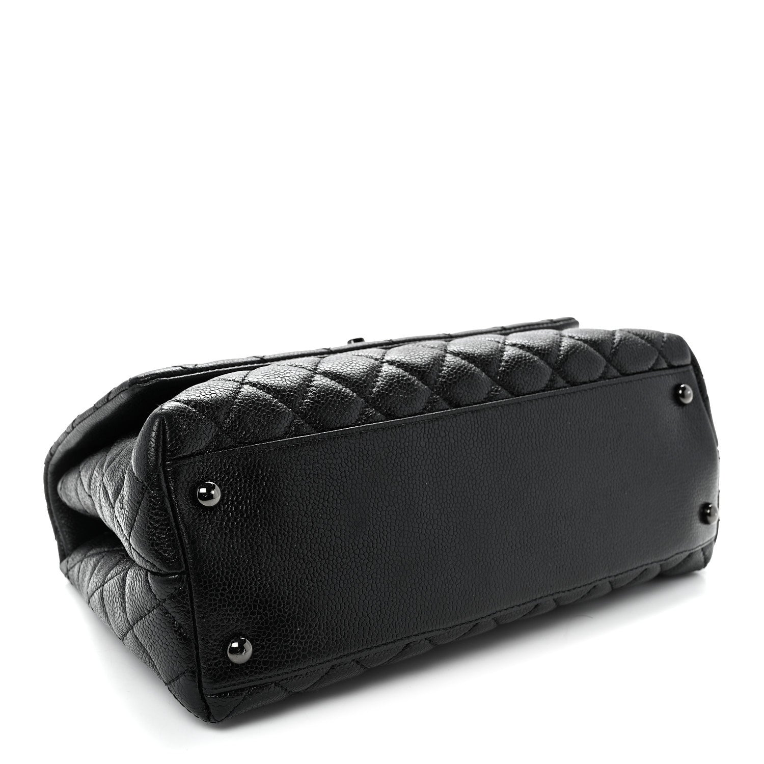 Caviar Quilted Small Coco Handle Flap So Black