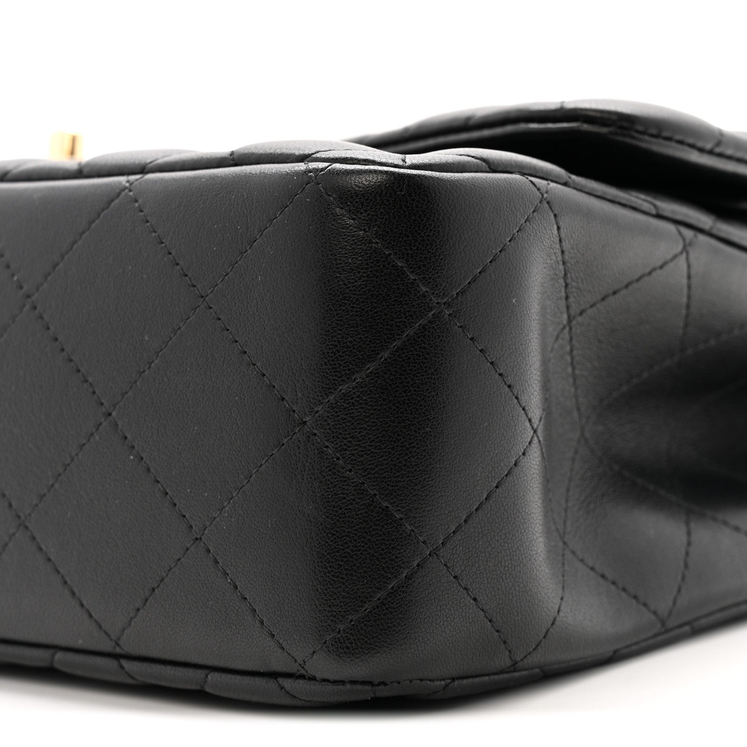 Lambskin Quilted Jumbo Double Flap Black