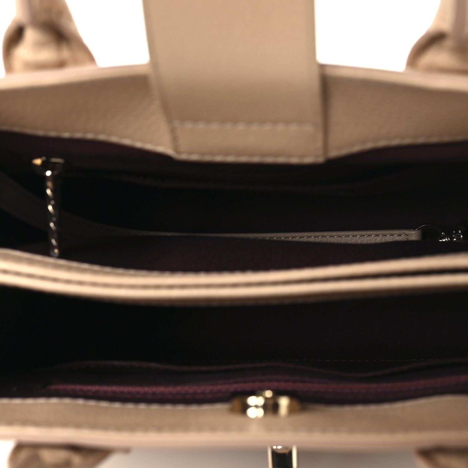 Grained Calfskin Mini Neo Executive Shopper Tote Light Beige