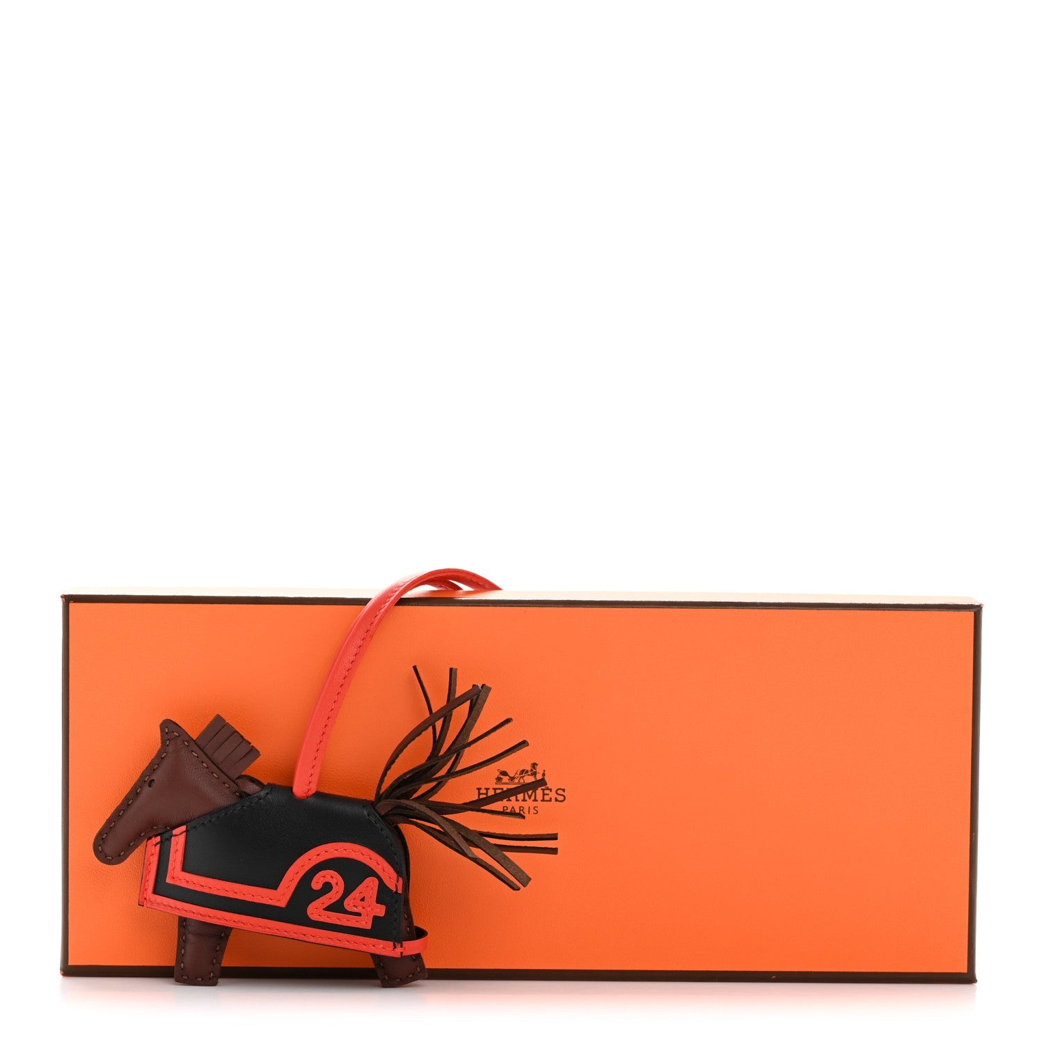 Milo Lambskin Grigri Rodeo Robeo 24 Bag Charm PM Terre Black Capucine