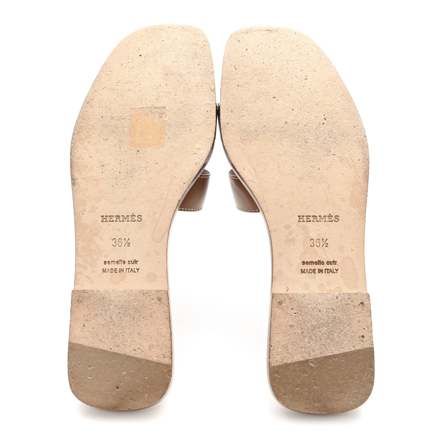Box Calfskin Oran Sandals 36.5 Gold