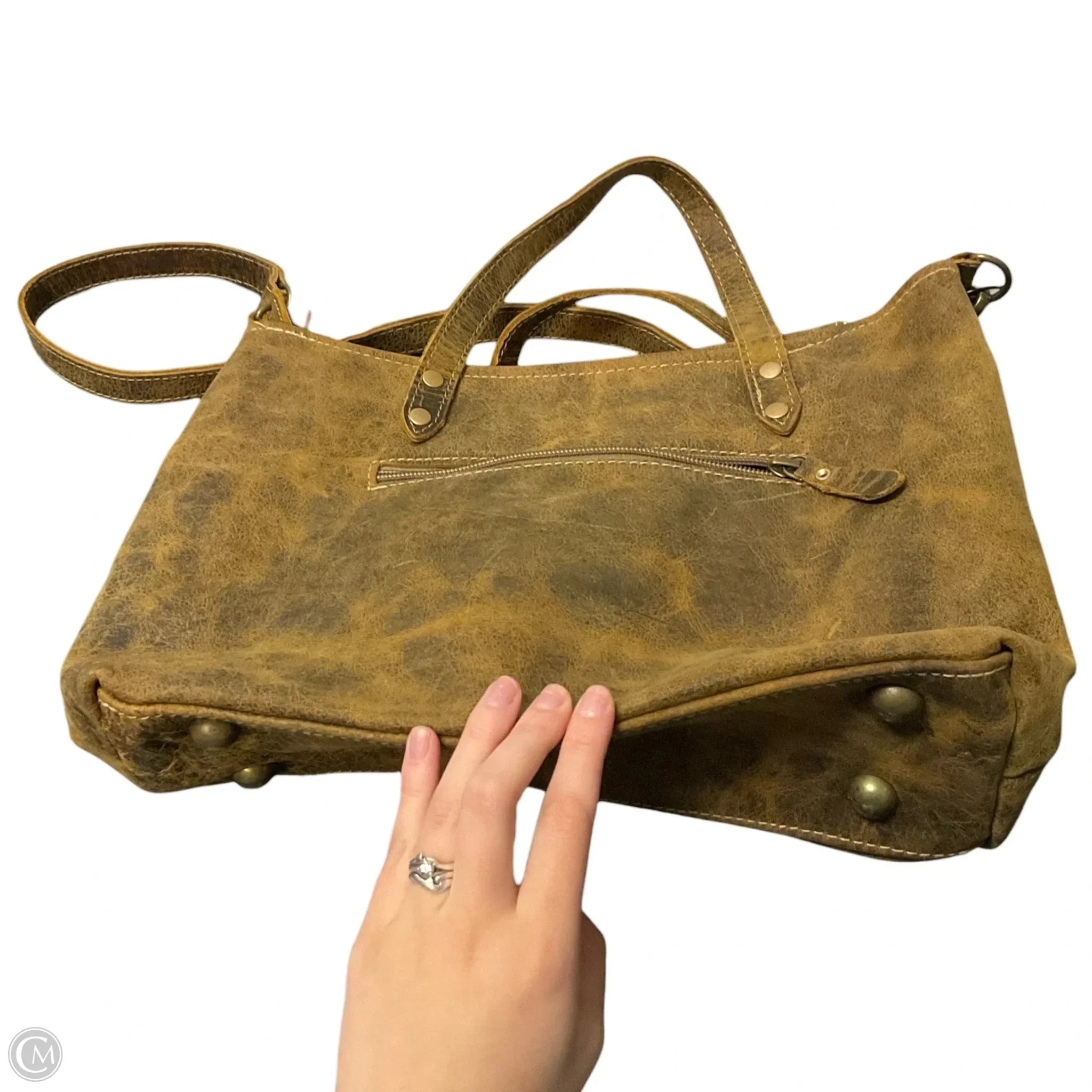 Handbag Leather By Myra, Size: Small
