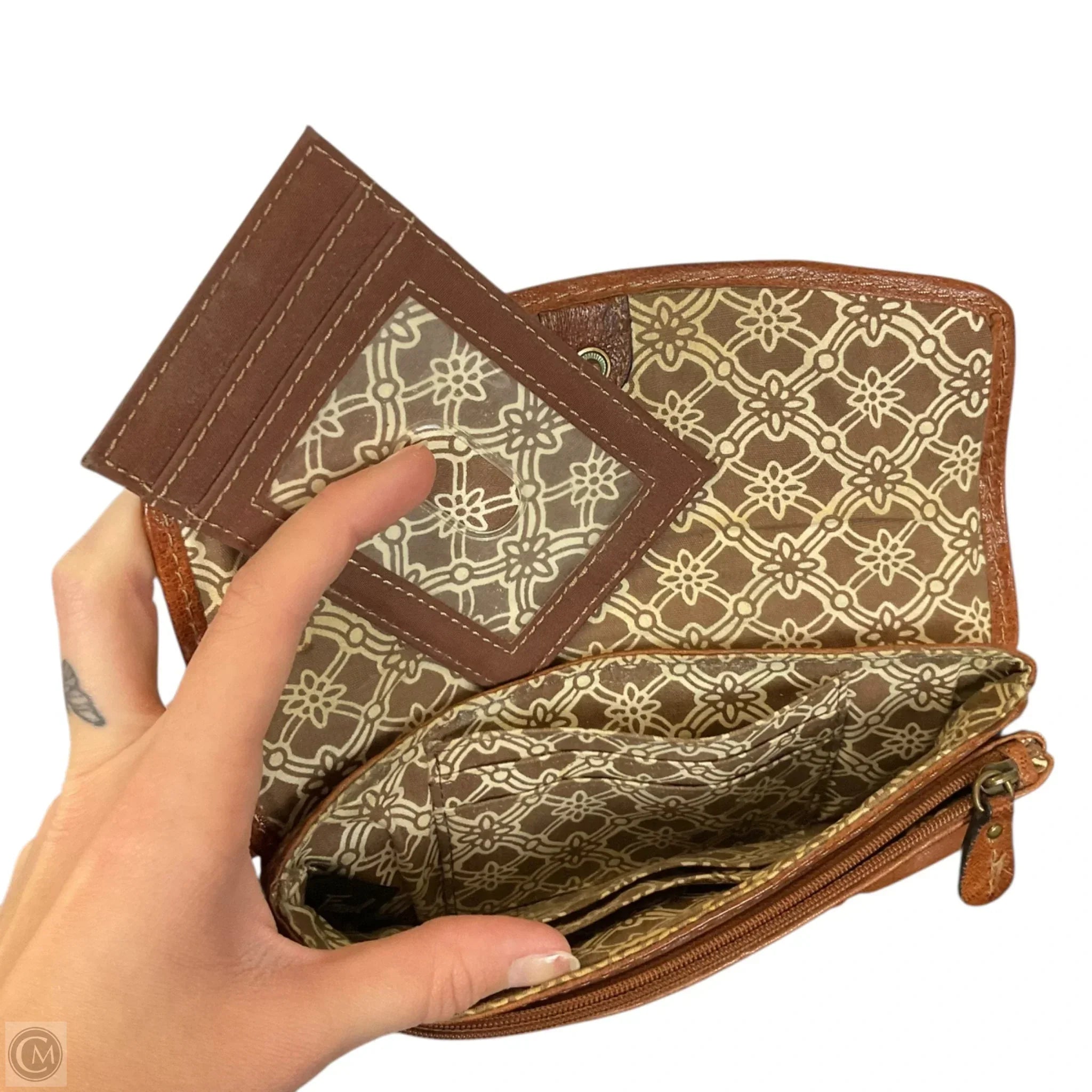 Wallet Leather By Fossil, Size: Medium
