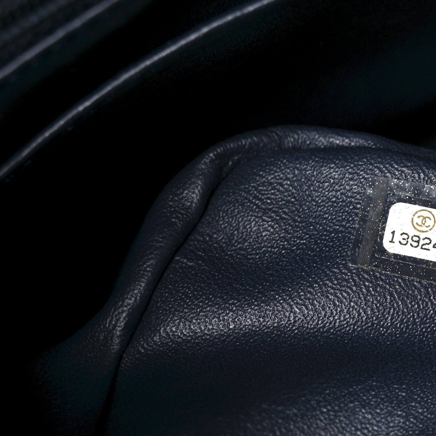 Patent Quilted Jumbo Single Flap Navy