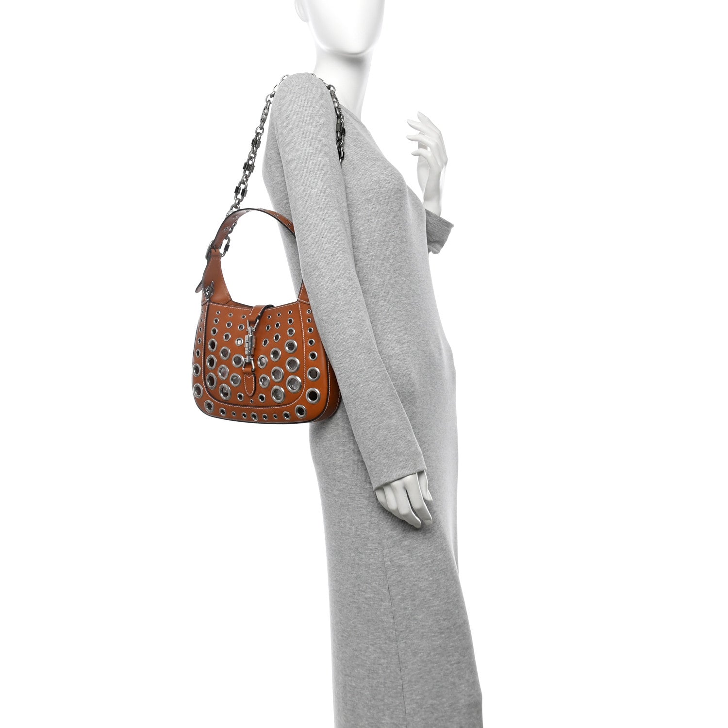 Calfskin Ha Ha Ha Jackie 1961 Eyelet Hobo Cuir