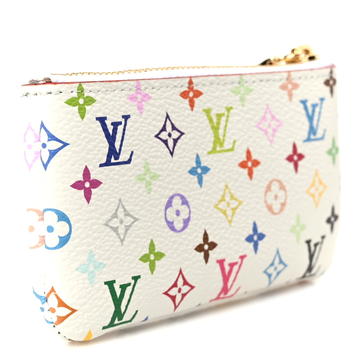 LV X TM Monogram Multicolor Key Pouch White