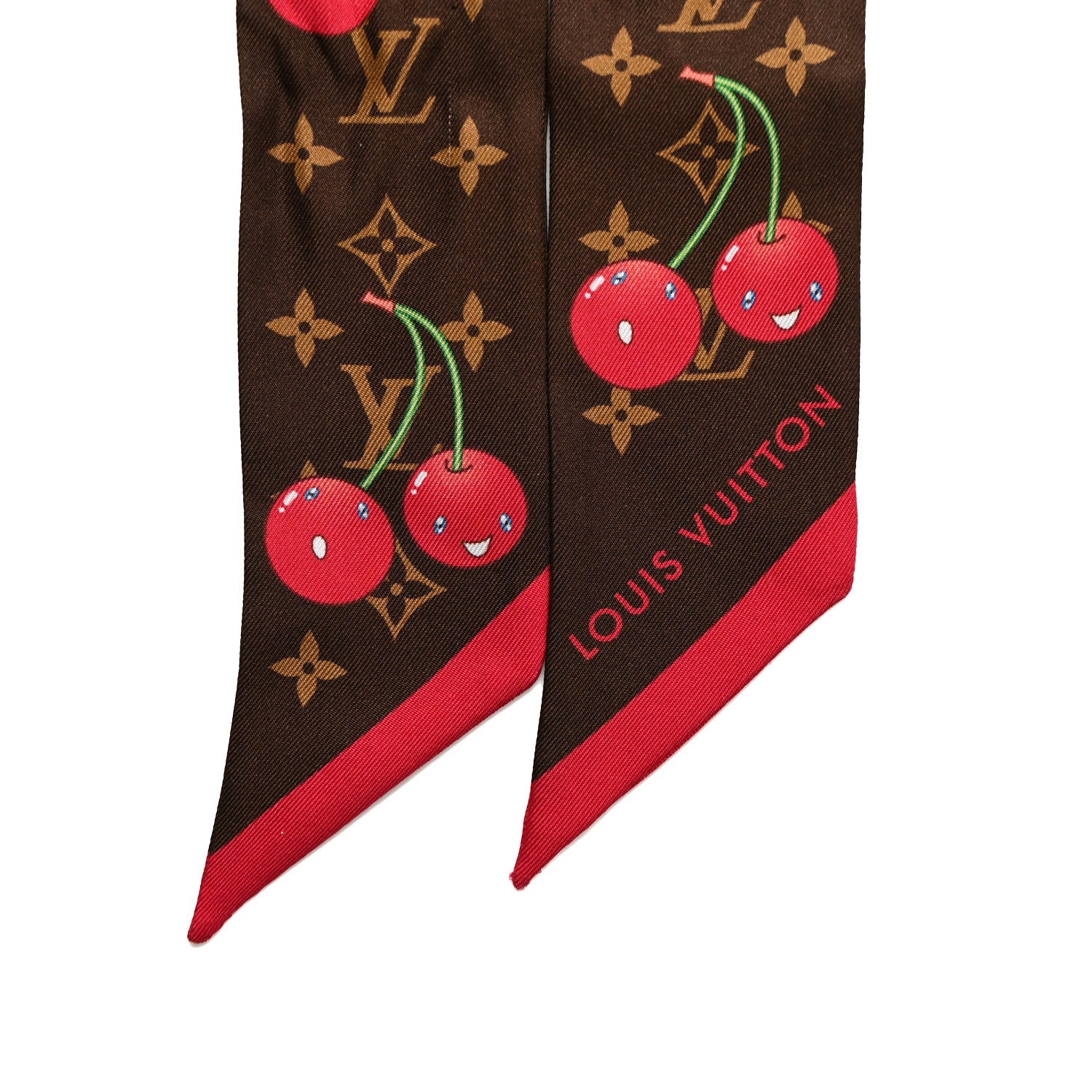 LV X TM Silk Monogram Cerises Bandeau Brown