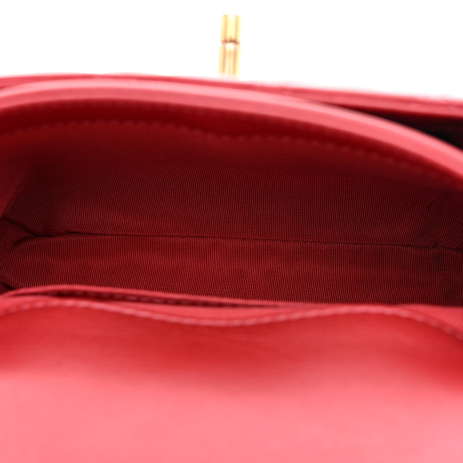 Metallic Calfskin Quilted Top Handle Flap Dark Pink