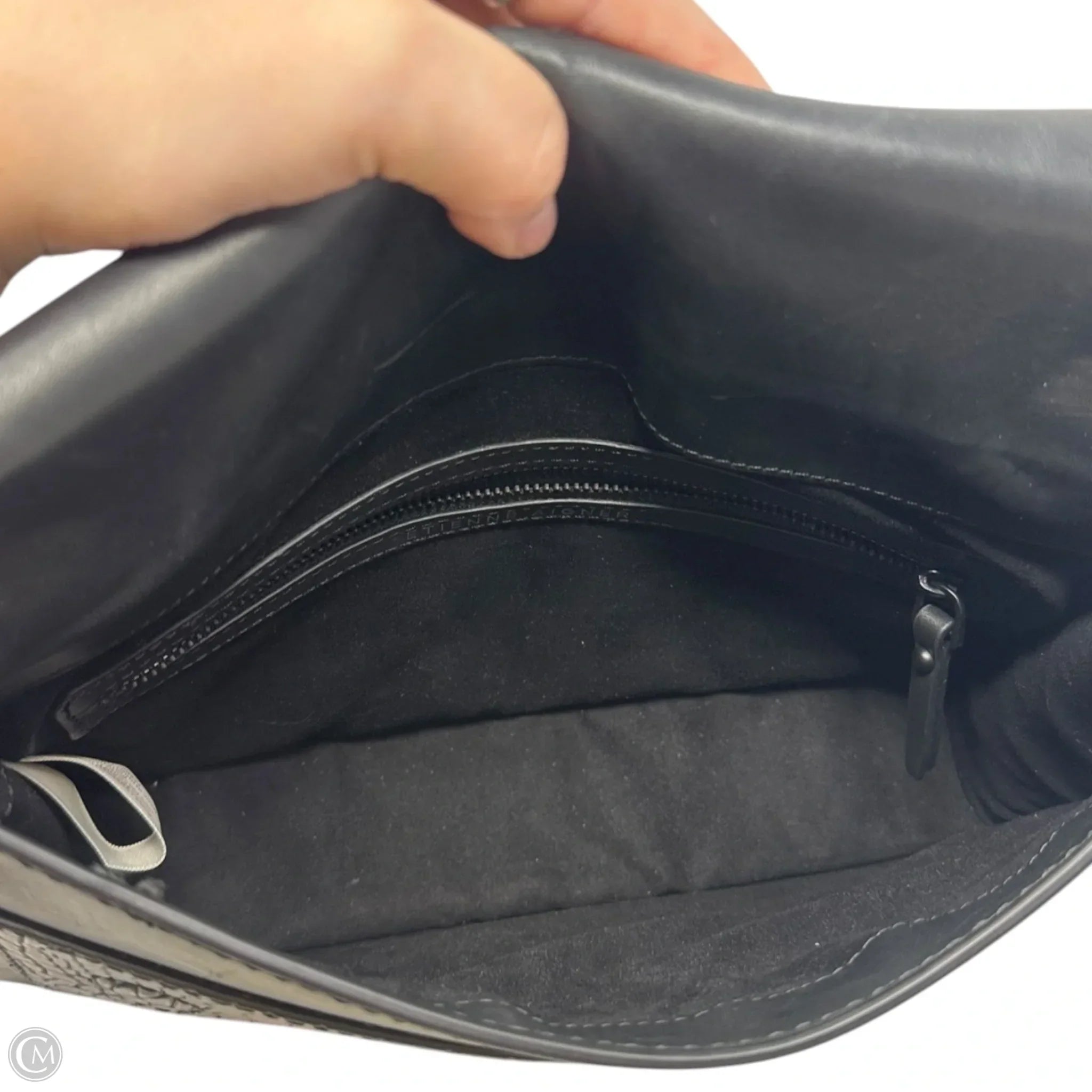 Croc Flap Handbag Leather By Etienne Aigner, Size: Medium