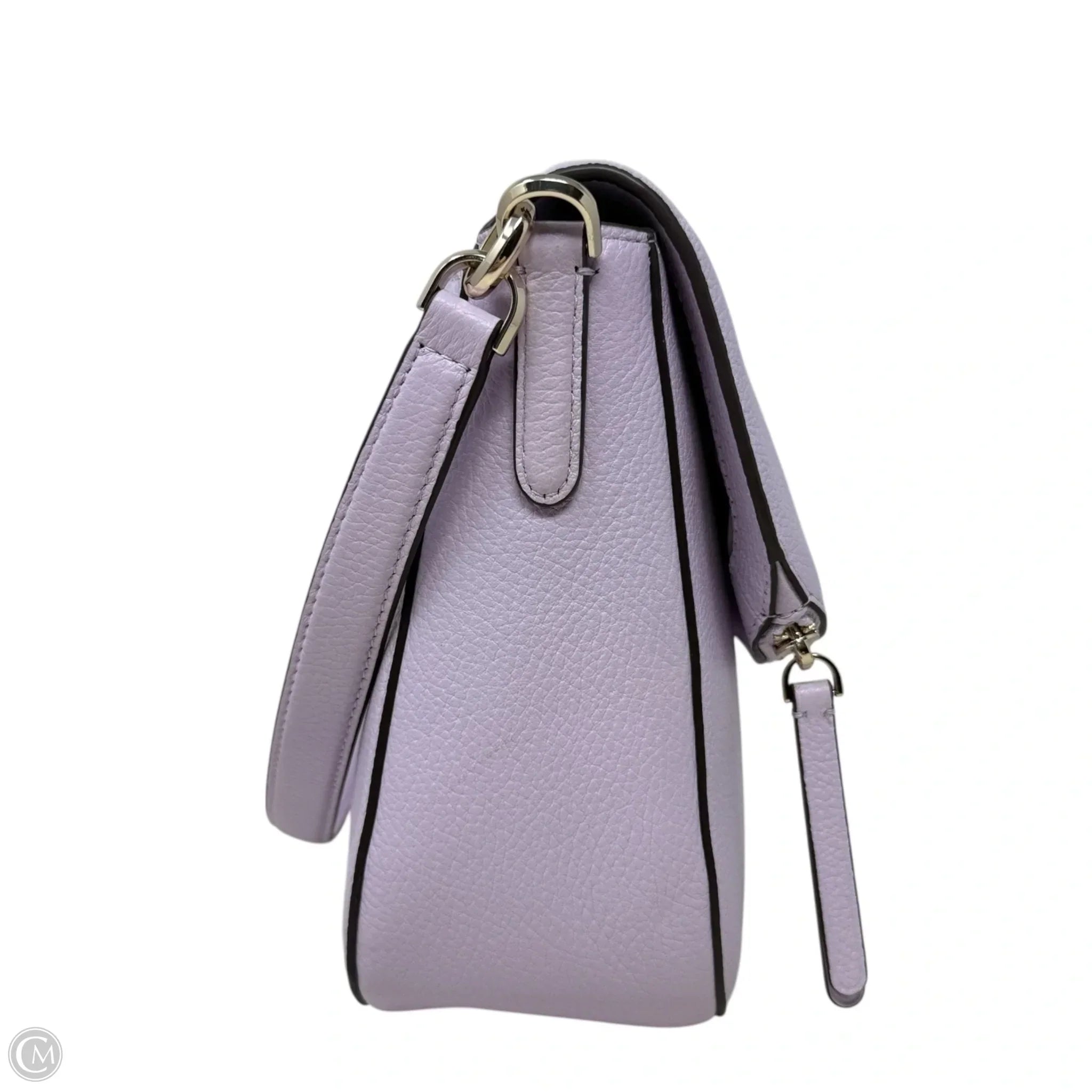 Jackson Flap Leather Satchel In Viola Flower Designer By Kate Spade, Size: Medium