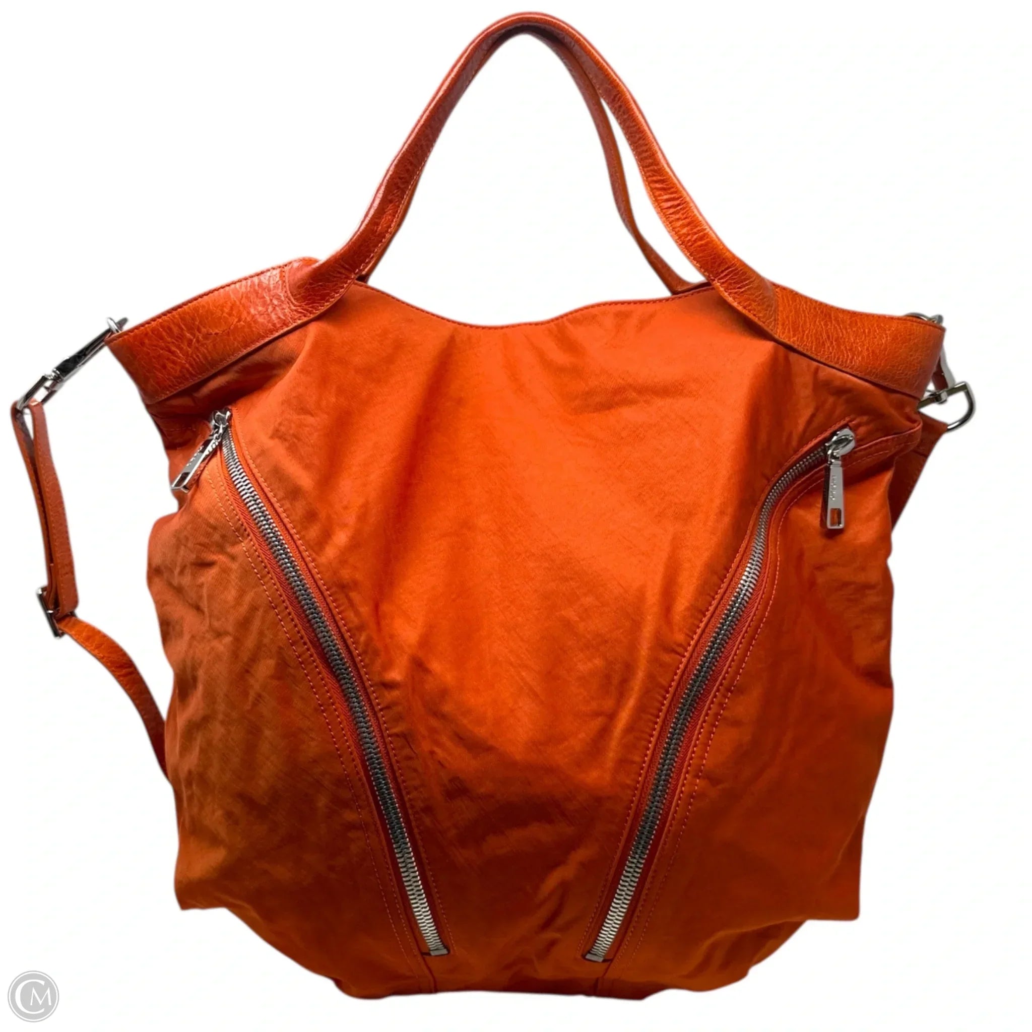 Discontinued Nylon & Leather Double Zip Tote By Hobo Intl, Size: Large
