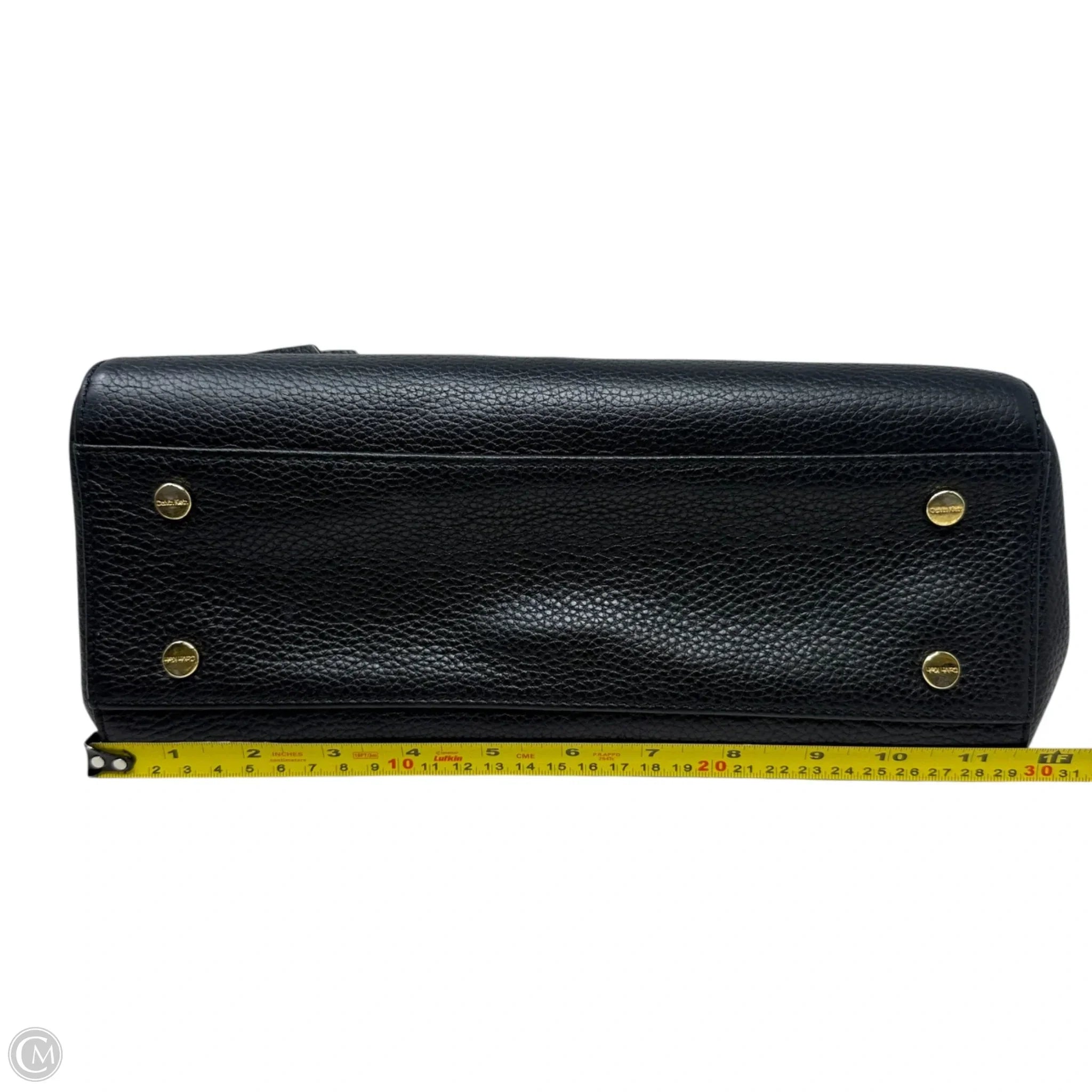 Pebbled Leather Shoulder Bag By Calvin Klein, Size: Medium