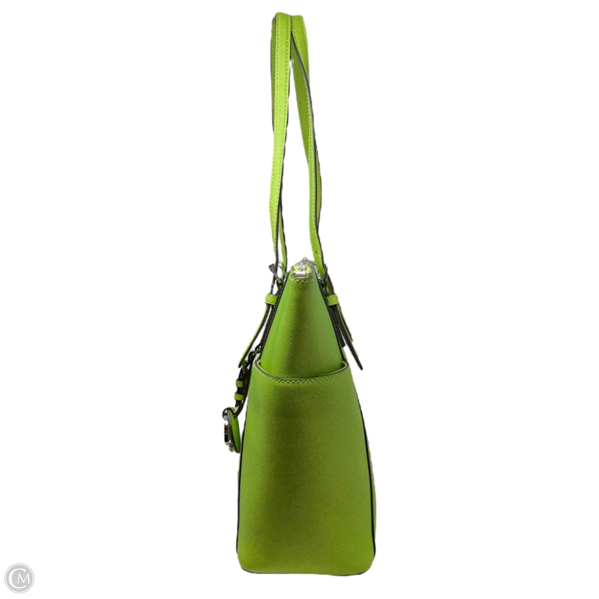 Jet Set East West Top-Zip Saffiano Leather Tote In Pear Designer By Michael Kors, Size: Medium