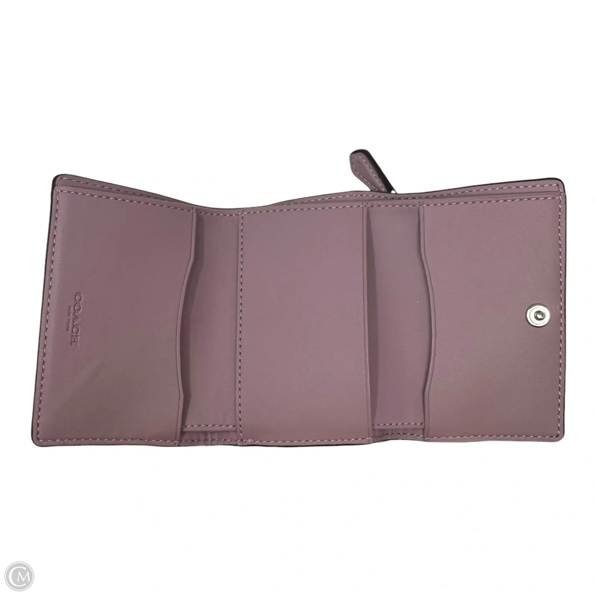 Trifold Snap Wallet Designer By Coach, Size: Small