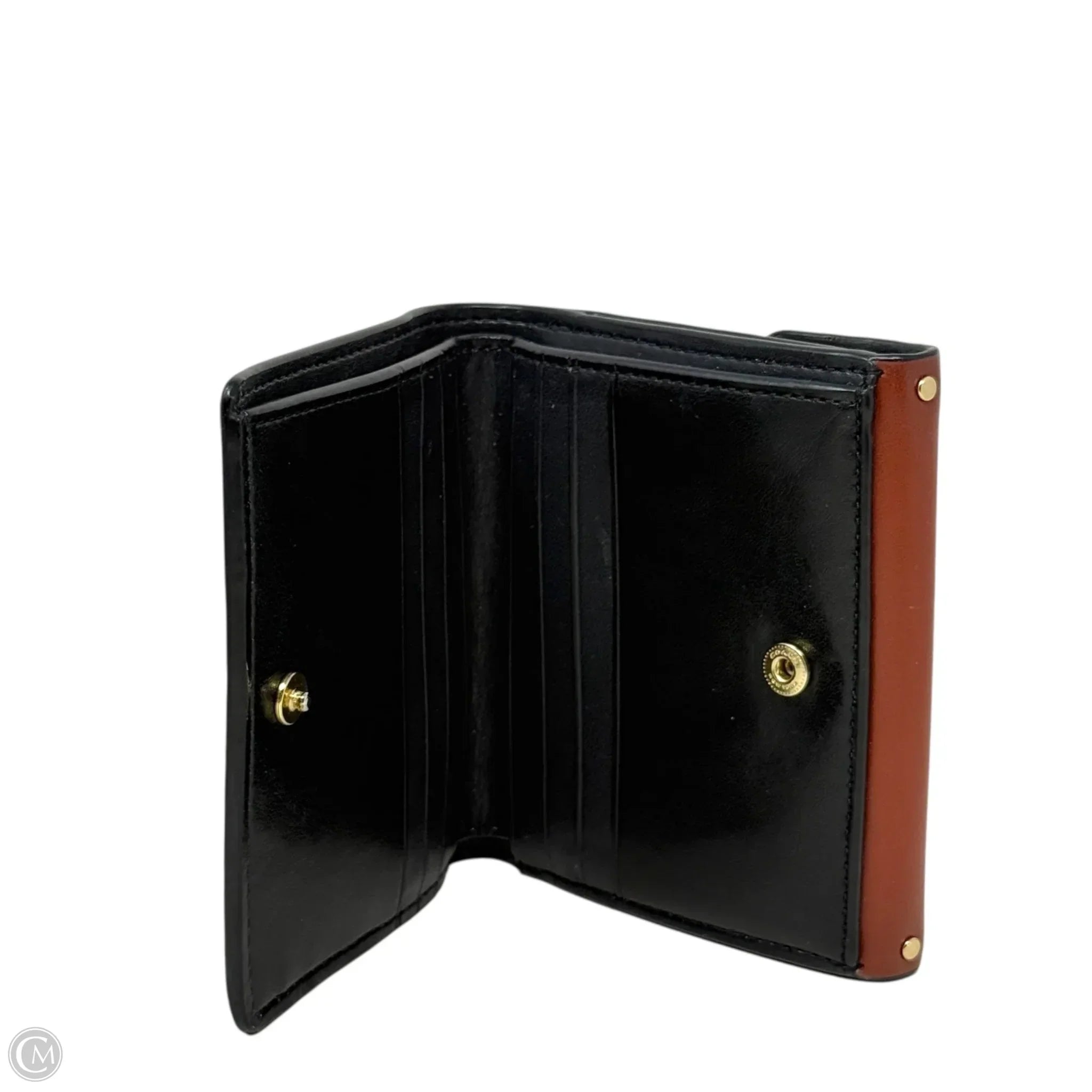 Georgie Small Wallet In Colorblock Signature Canvas with Rivets Designer By Coach, Size: Medium