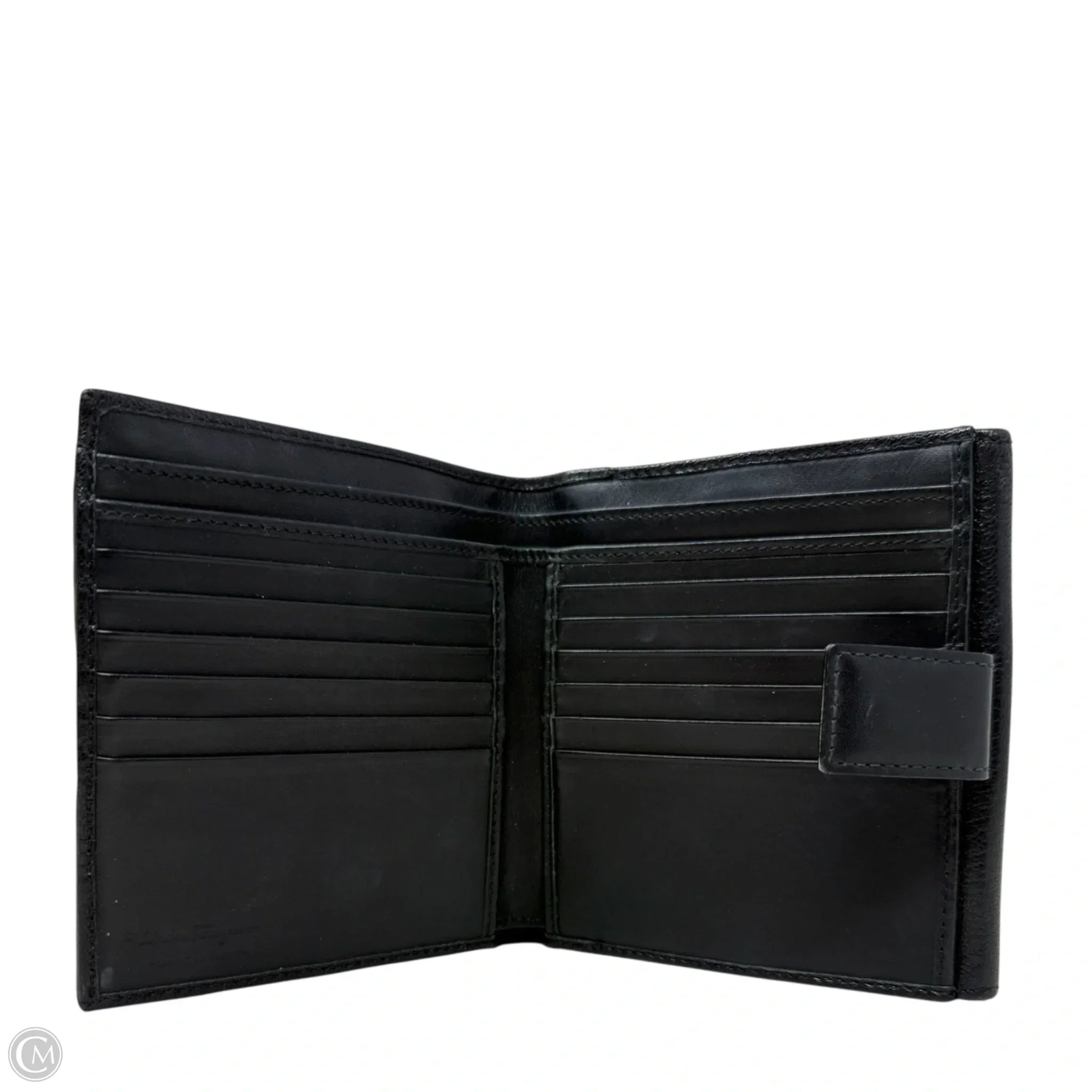 Gancini Leather Compact Wallet Luxury Designer By Ferragamo, Size: Medium