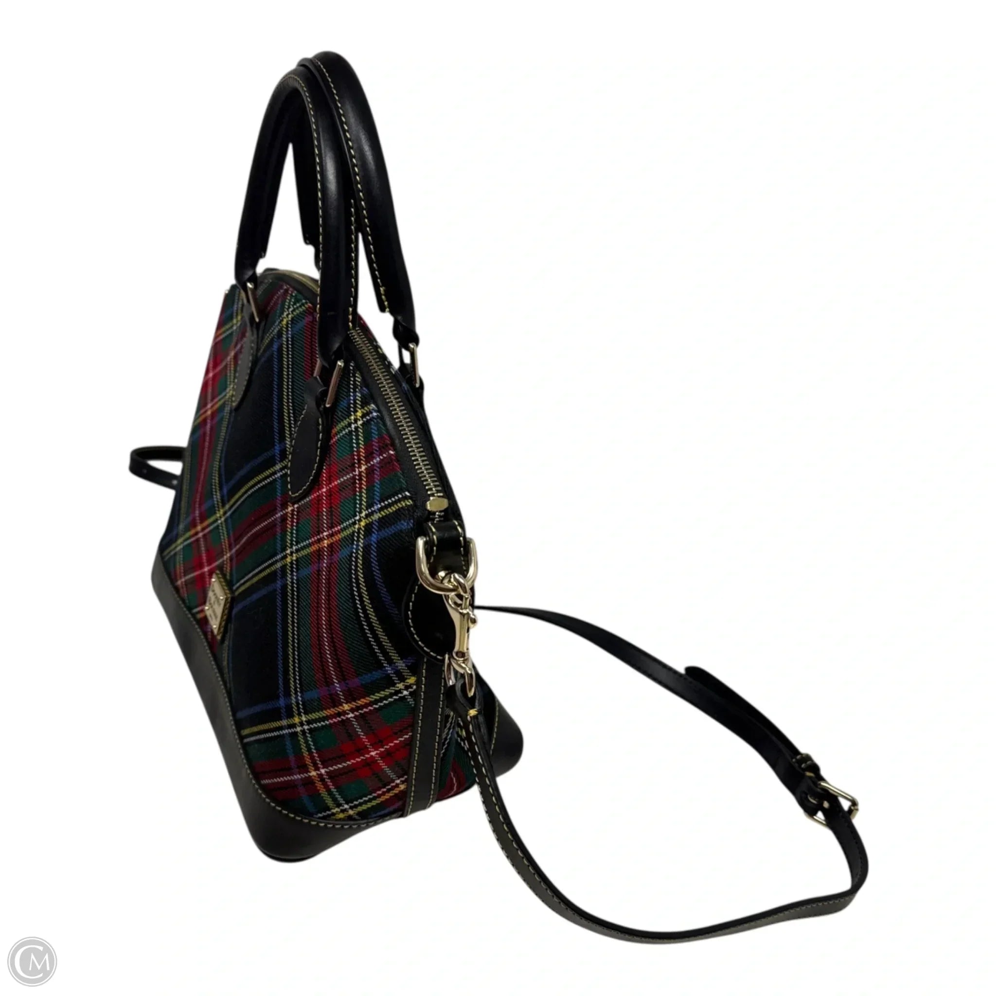 Tartan Domed Satchel Designer By Dooney And Bourke, Size: Medium