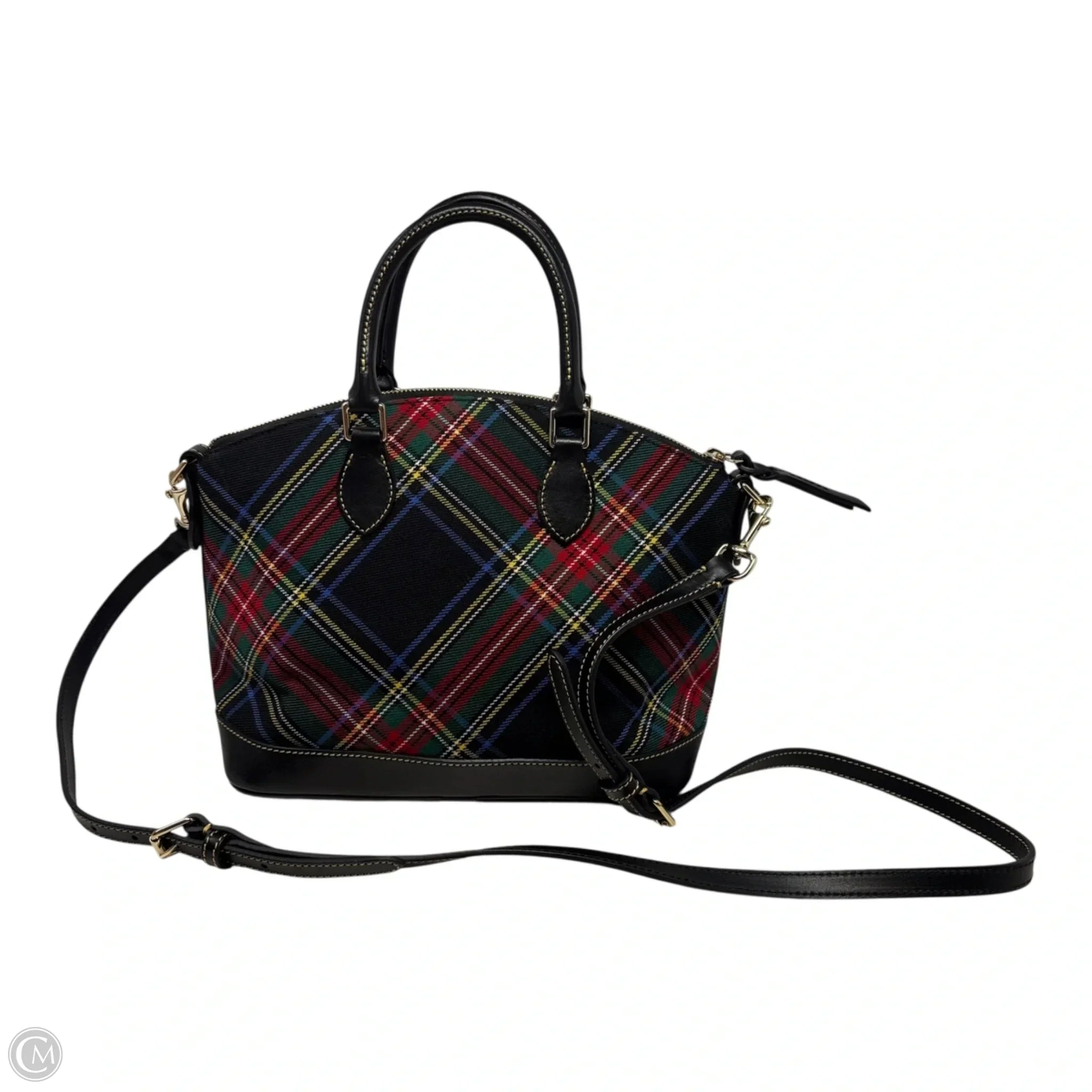 Tartan Domed Satchel Designer By Dooney And Bourke, Size: Medium
