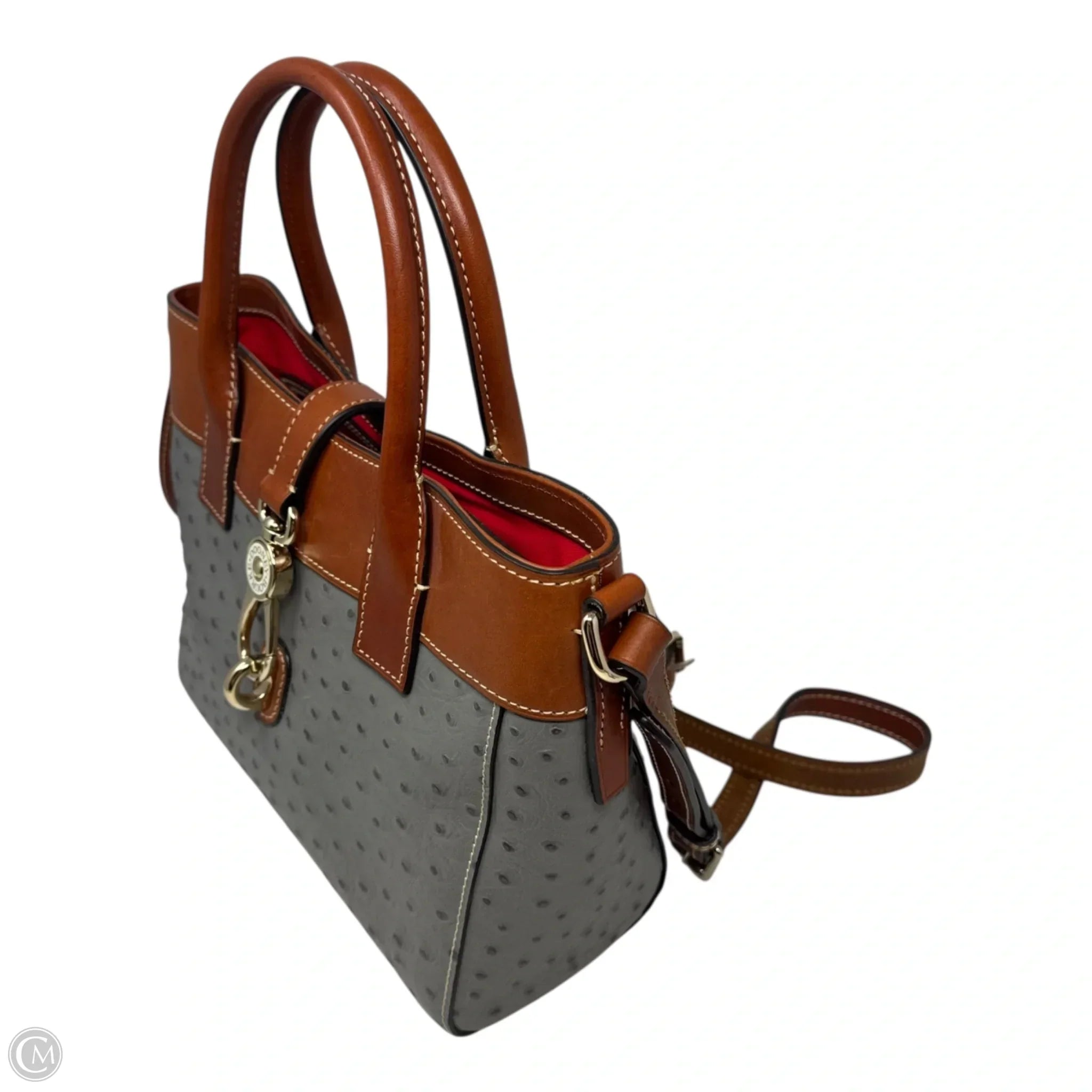 Ostrich Amelie Shoulder Bag Designer By Dooney And Bourke, Size: Medium