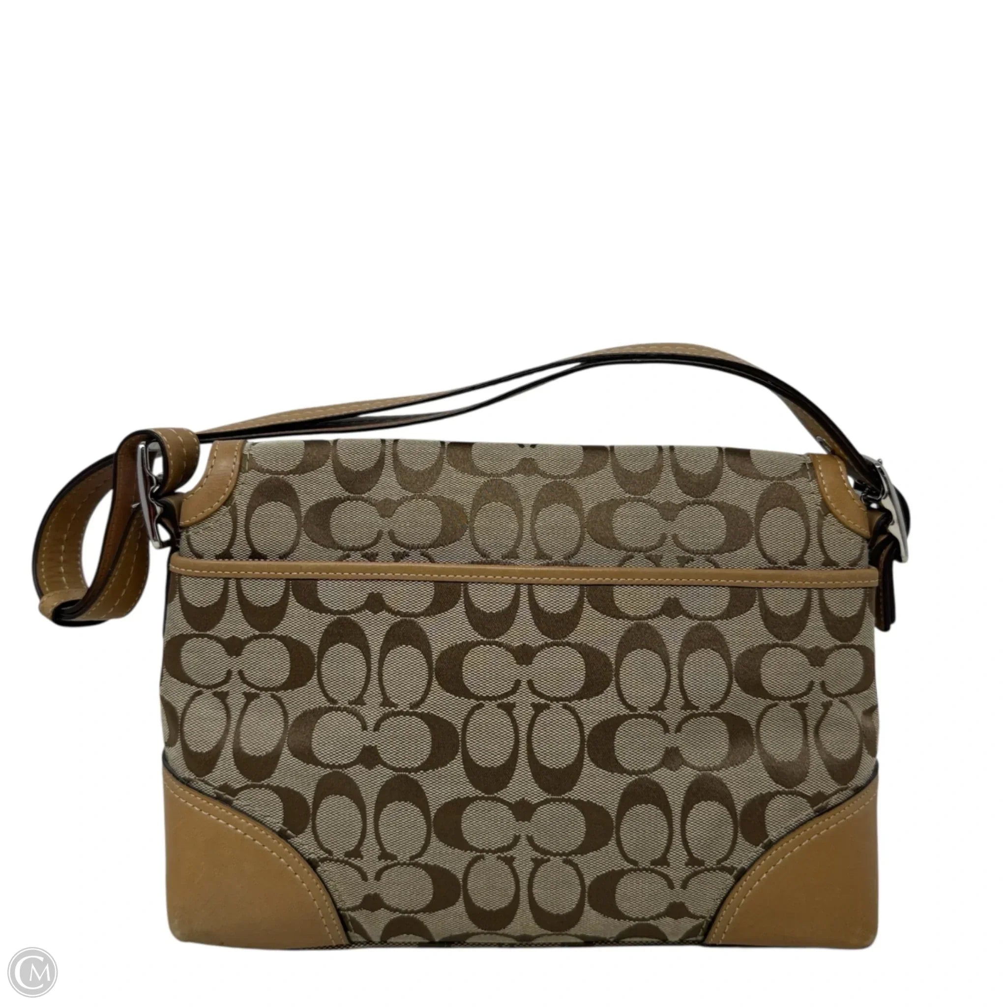 Vintage Hampton Signature Flap Bag Designer By Coach, Size: Medium