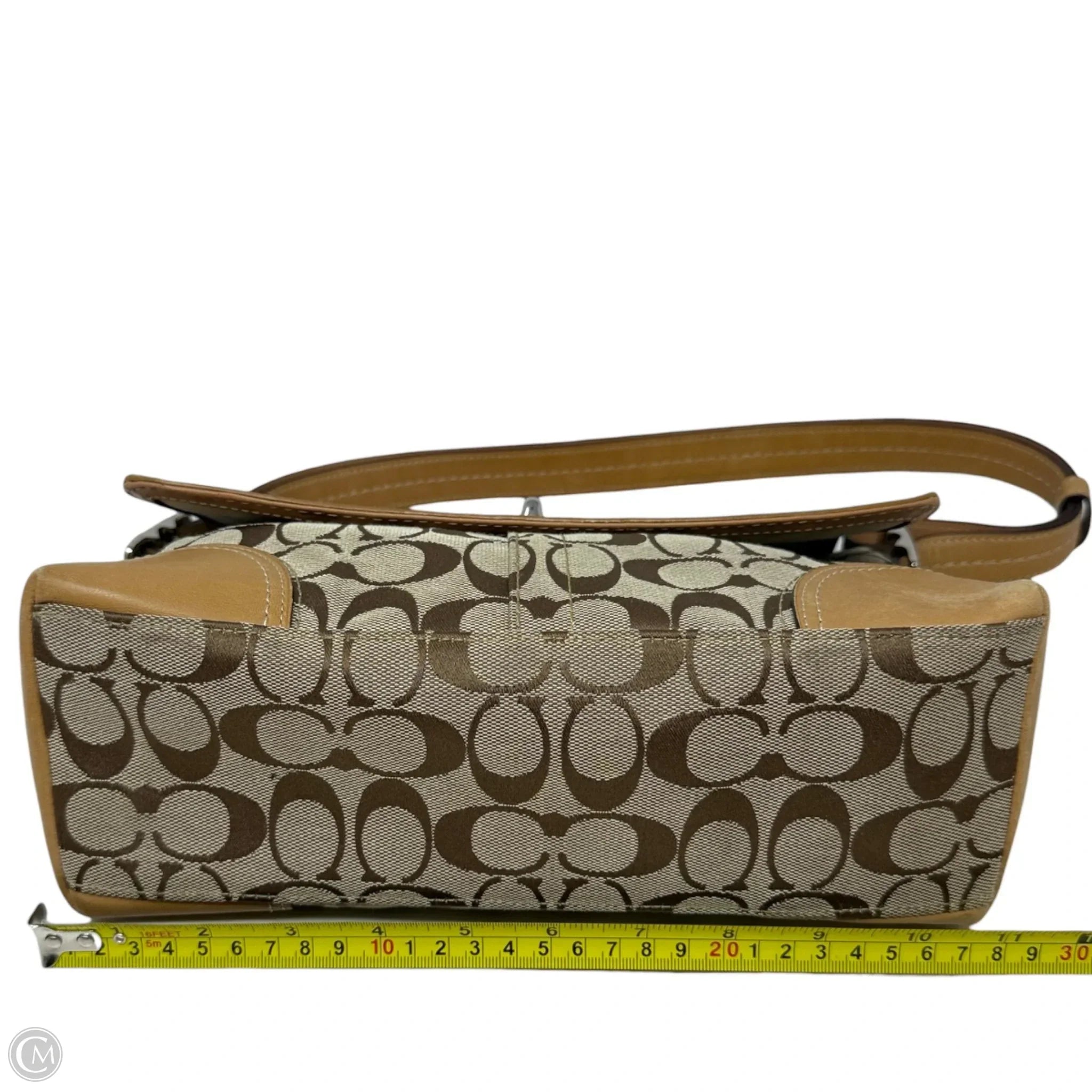 Vintage Hampton Signature Flap Bag Designer By Coach, Size: Medium