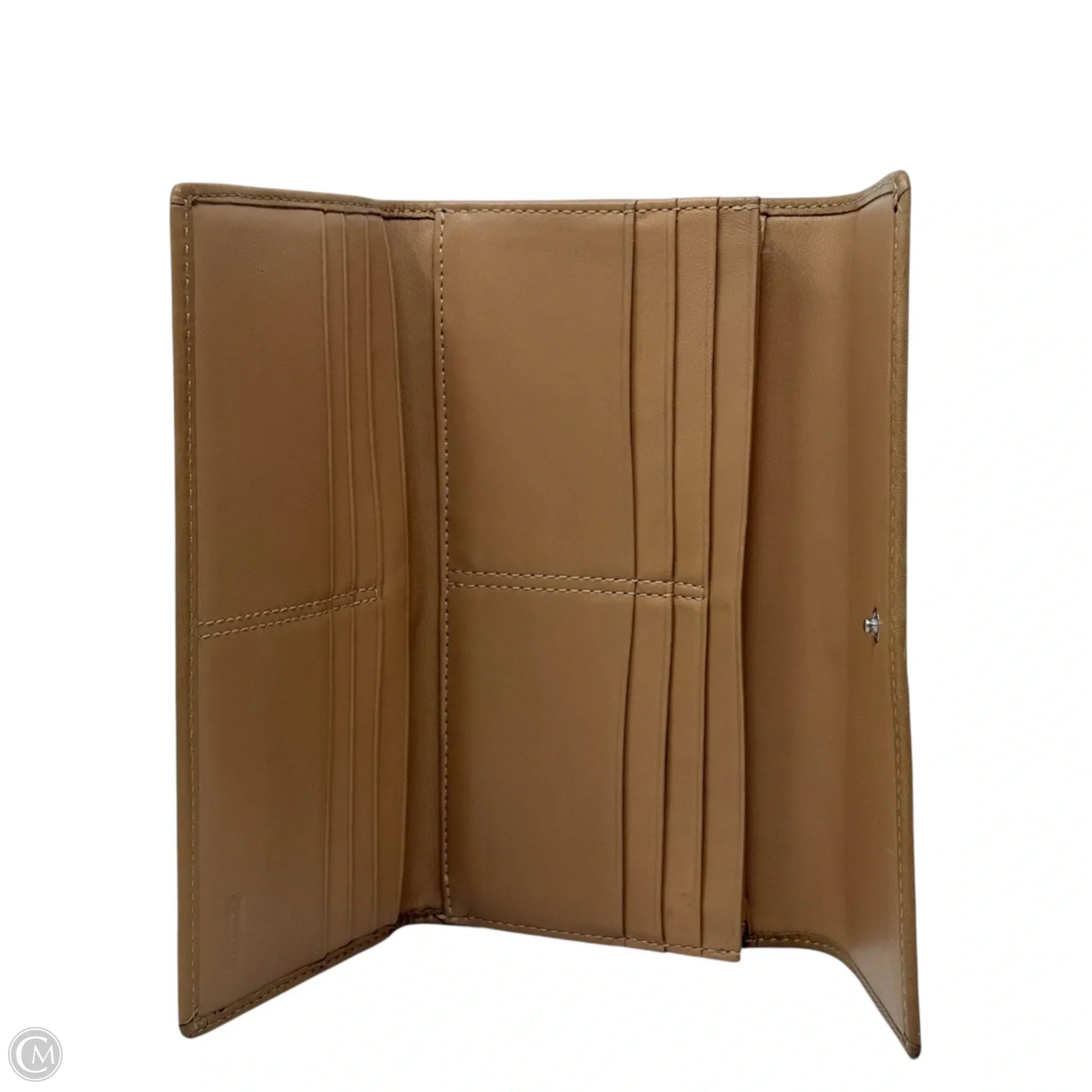 Signature Canvas & Leather Long Wallet Designer By Coach, Size: Medium