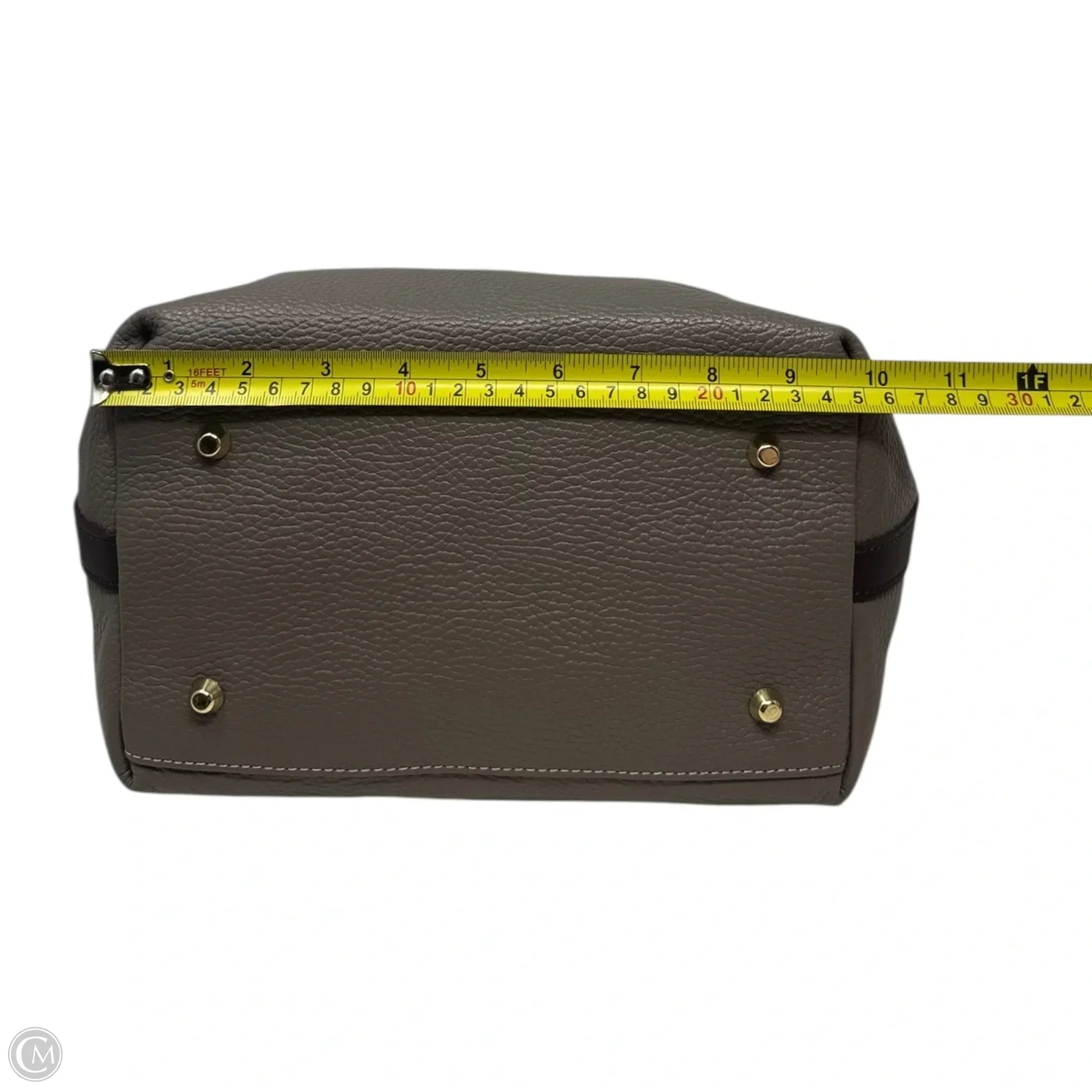 Handbag Leather By Valentina, Size: Medium