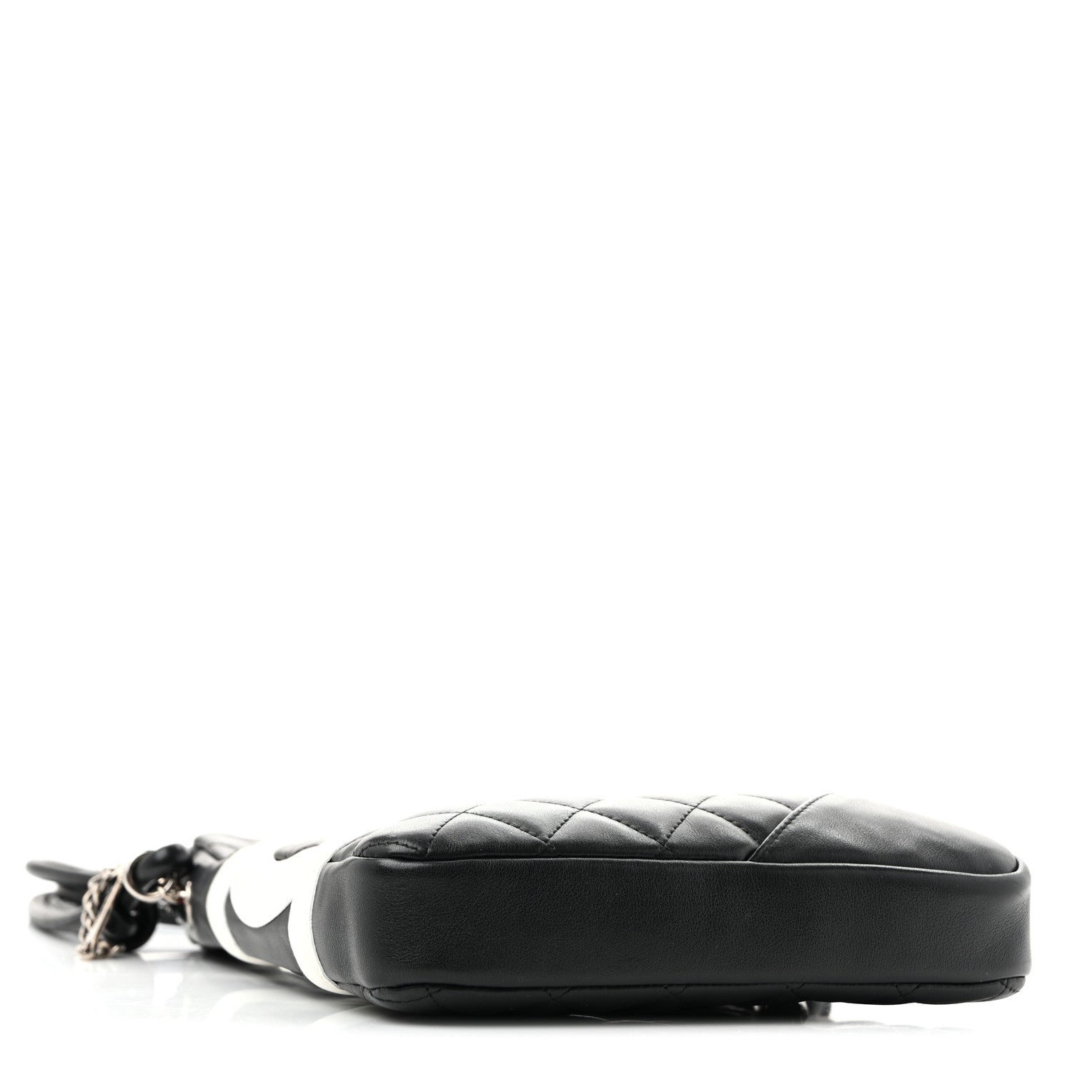 Calfskin Quilted Medium Cambon Messenger Black White