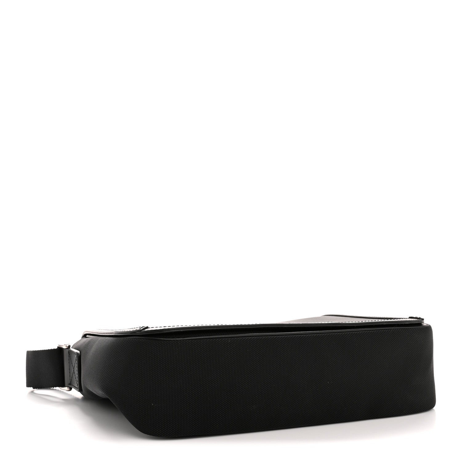 Techno Canvas Web Flap Messenger Bag Black