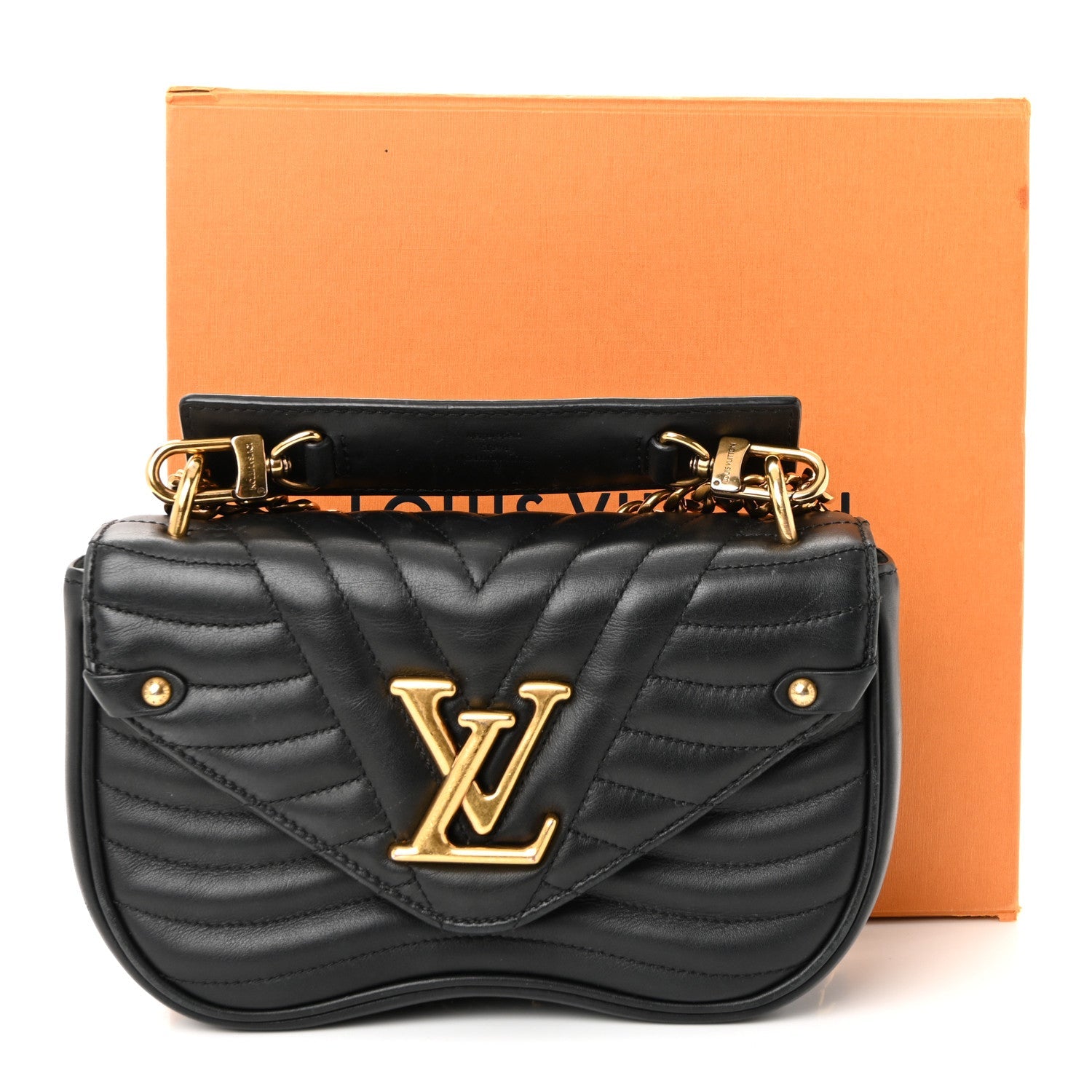 Calfskin New Wave Chain PM Black