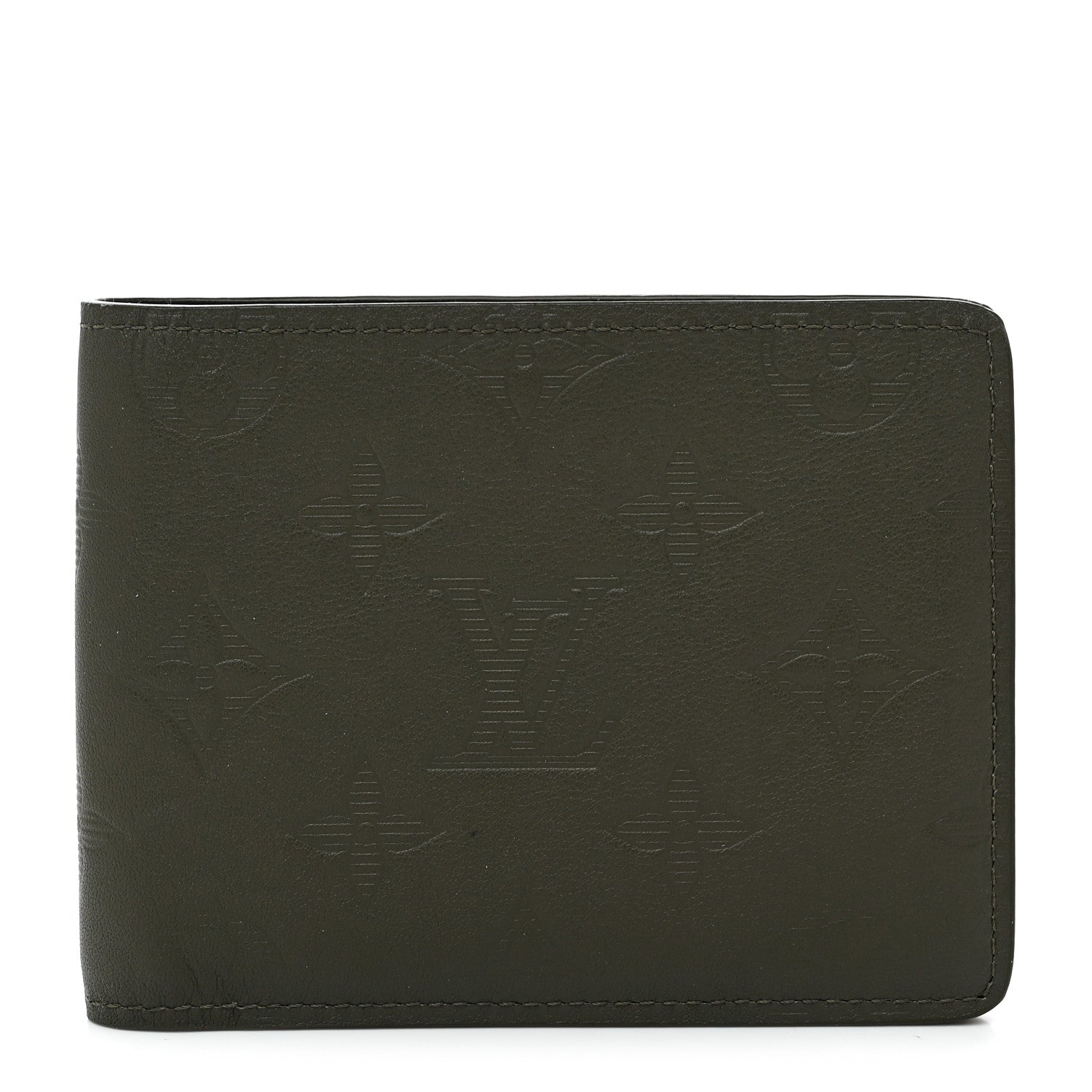 Calfskin Monogram Shadow Multiple Wallet Kaki