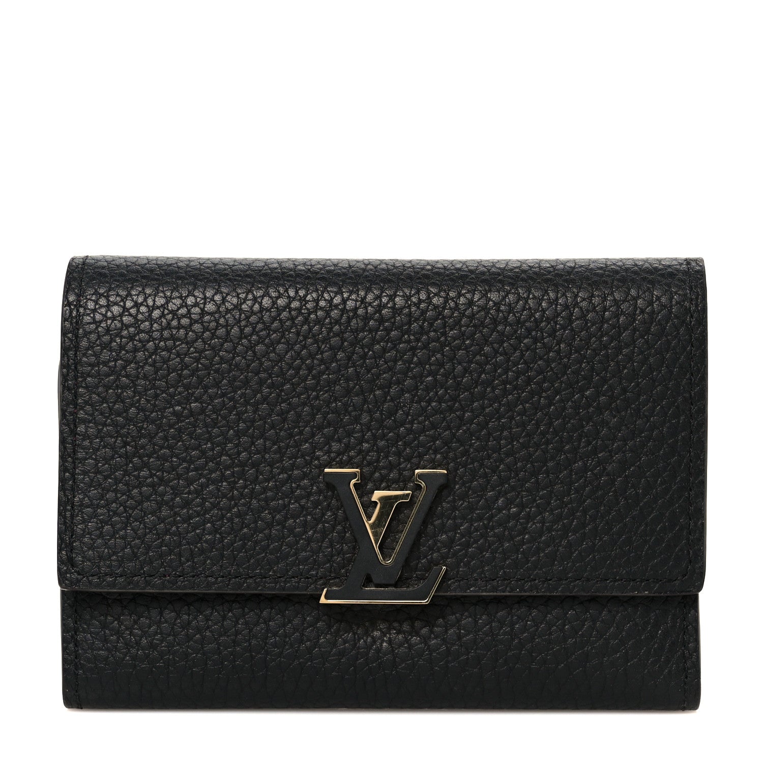 Taurillon Capucines Compact Wallet Black