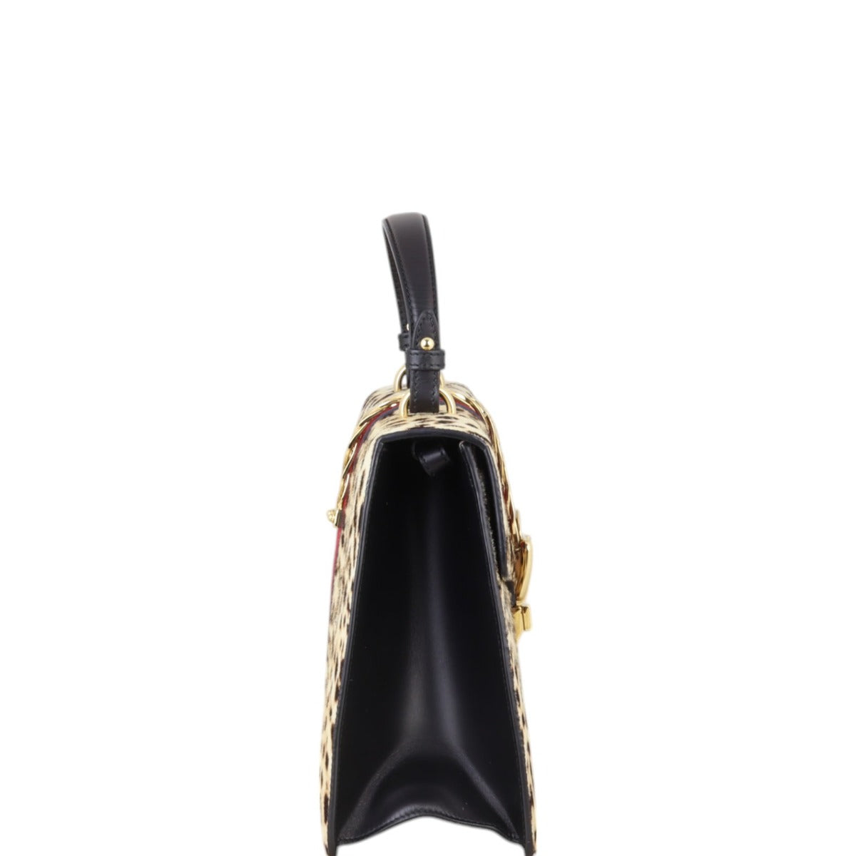 Gucci Sylvie Top Handle Medium Bag Leopard Calf Hair