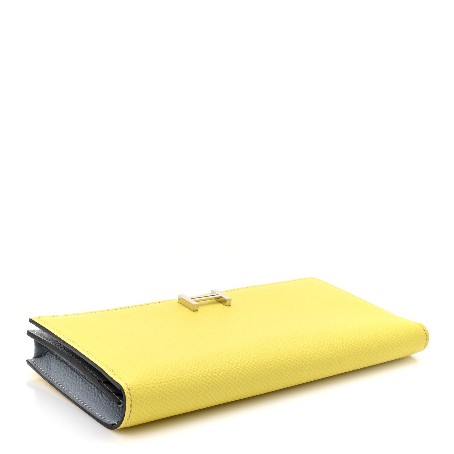 Epsom Bi-Color Bearn Gusset Wallet Lime Bleu Lin