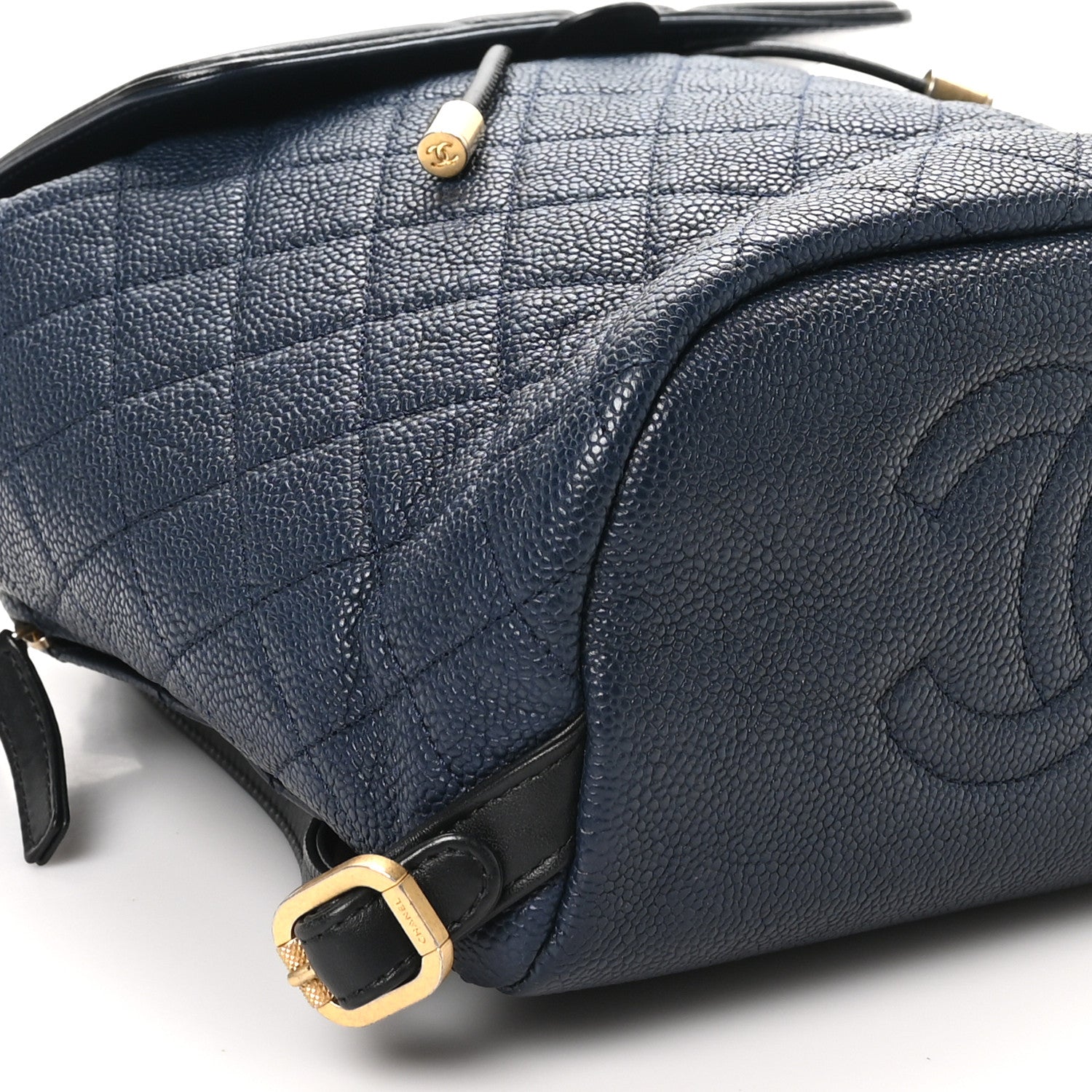 Caviar Quilted Filigree Backpack Navy