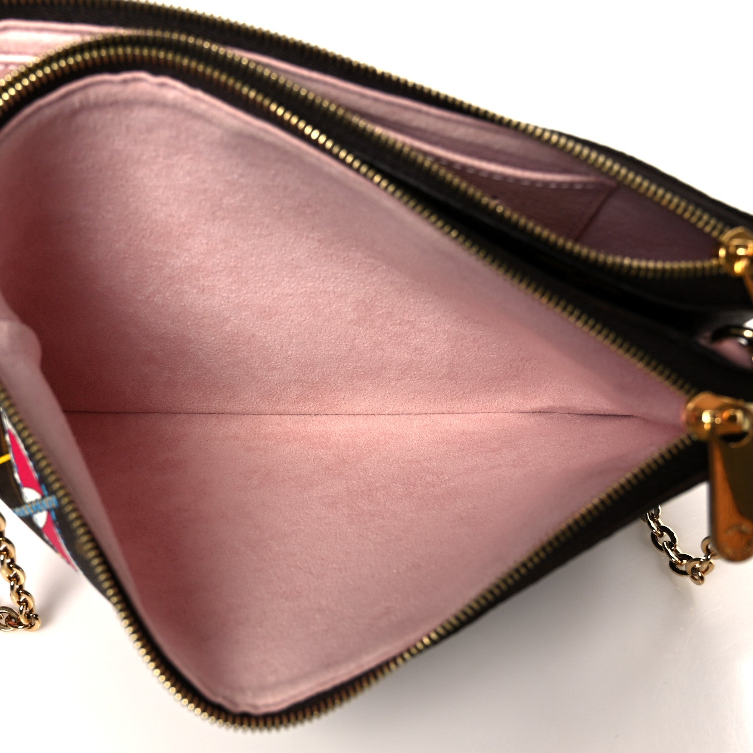 Monogram 2020 Christmas Animation Big Wheel Double Zip Pochette Rose Ballerine