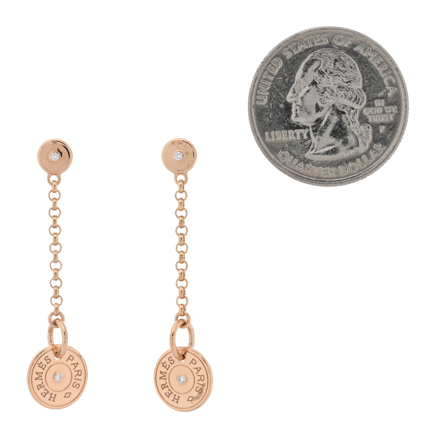18K Rose Gold Diamond Gambade Clou de Selle Earrings