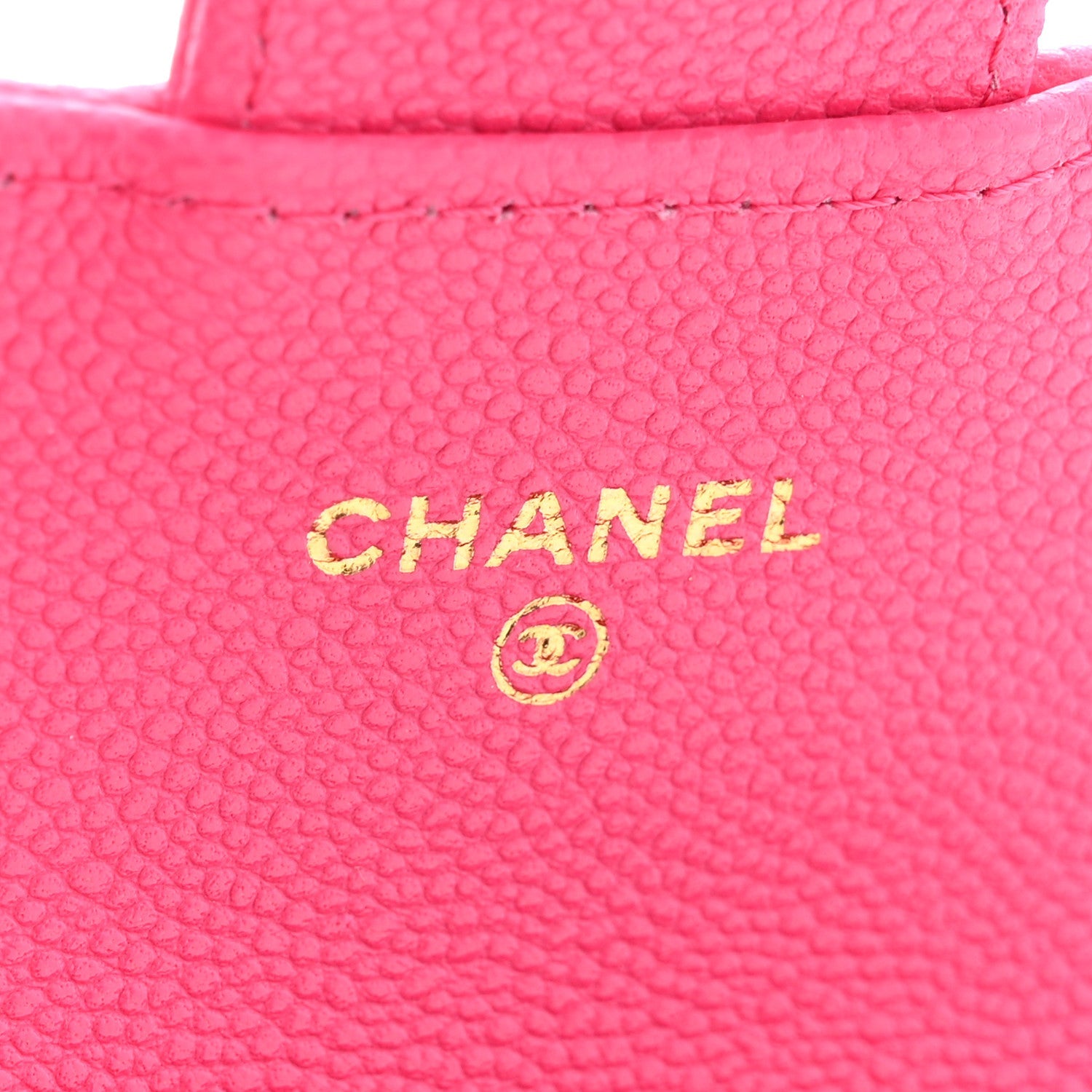 Caviar Quilted Flap Card Holder Wallet Pink