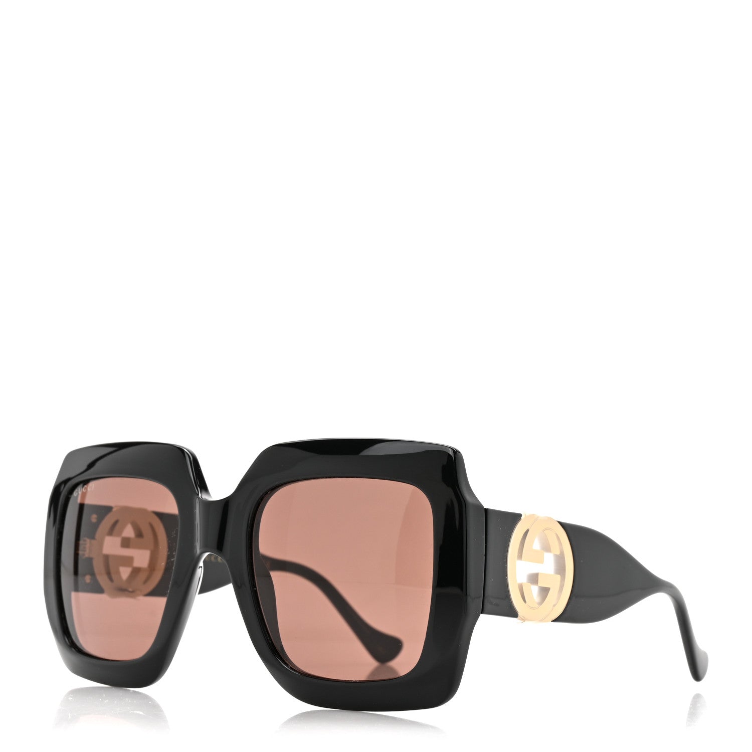 Acetate Square Frame Chain Sunglasses GG1022S Black