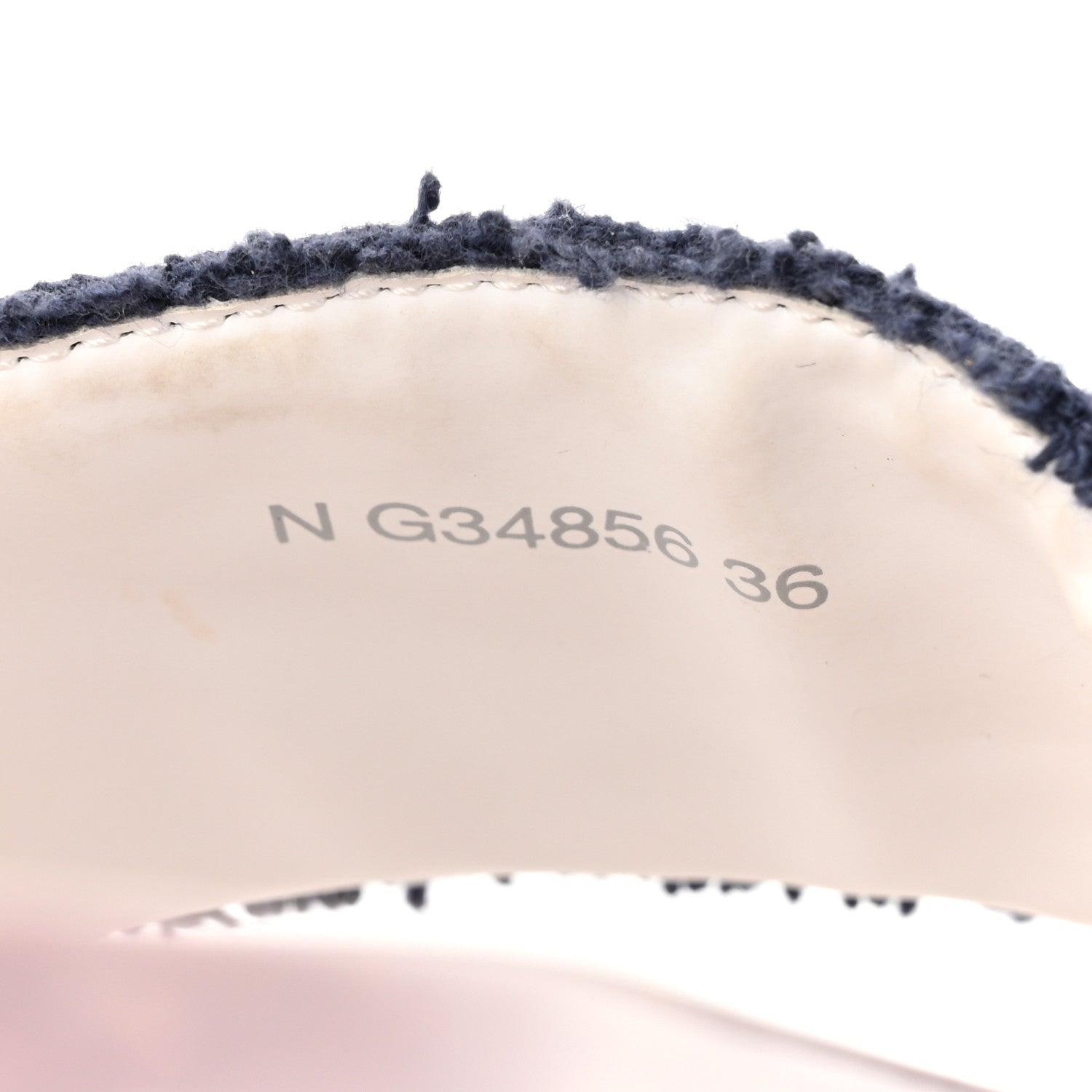 PVC Transparent Fabric CC Flat Slide Sandals 36 Navy