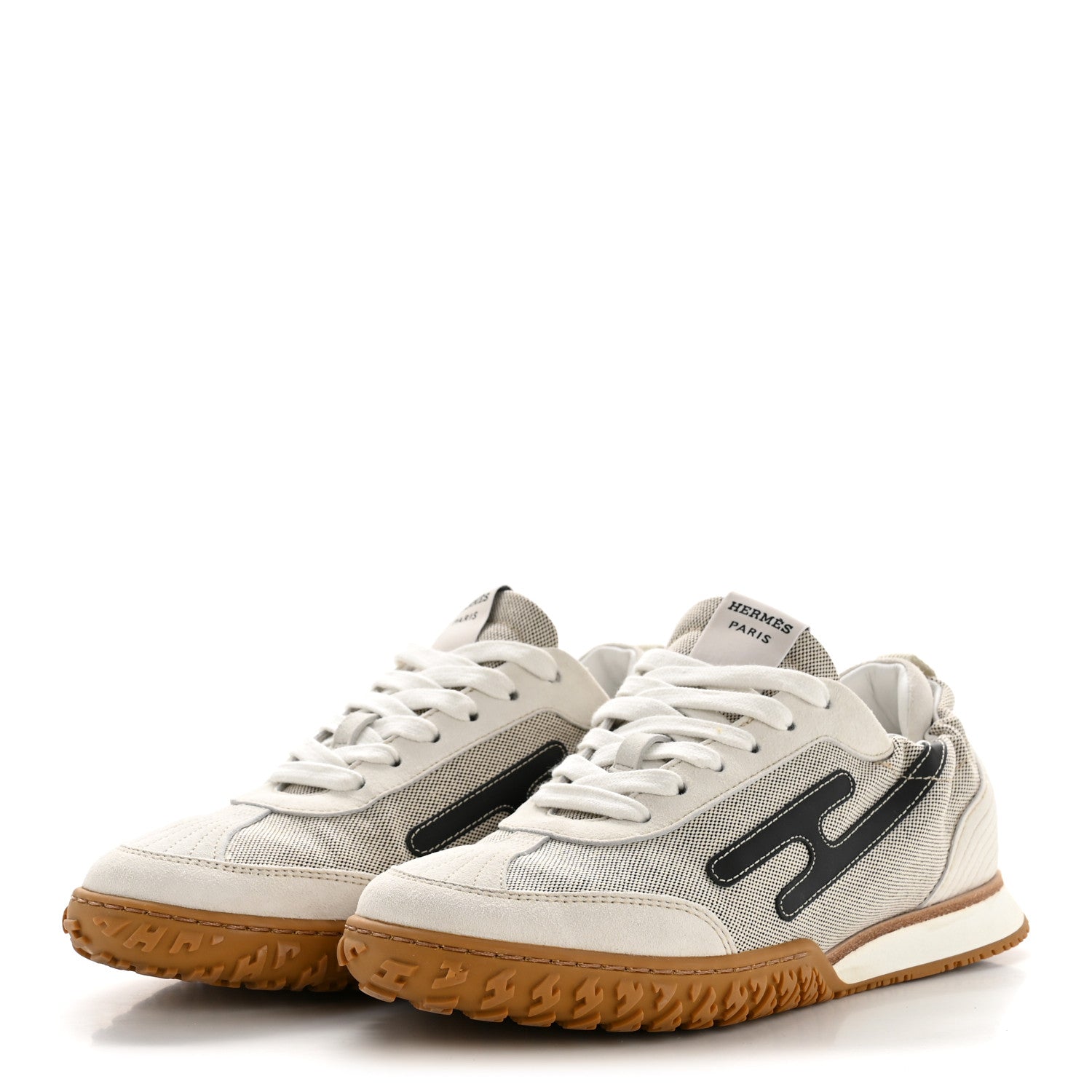 H Canvas Suede Goatskin Calfskin Jet Sneakers 37.5 Multicolor Prunoir
