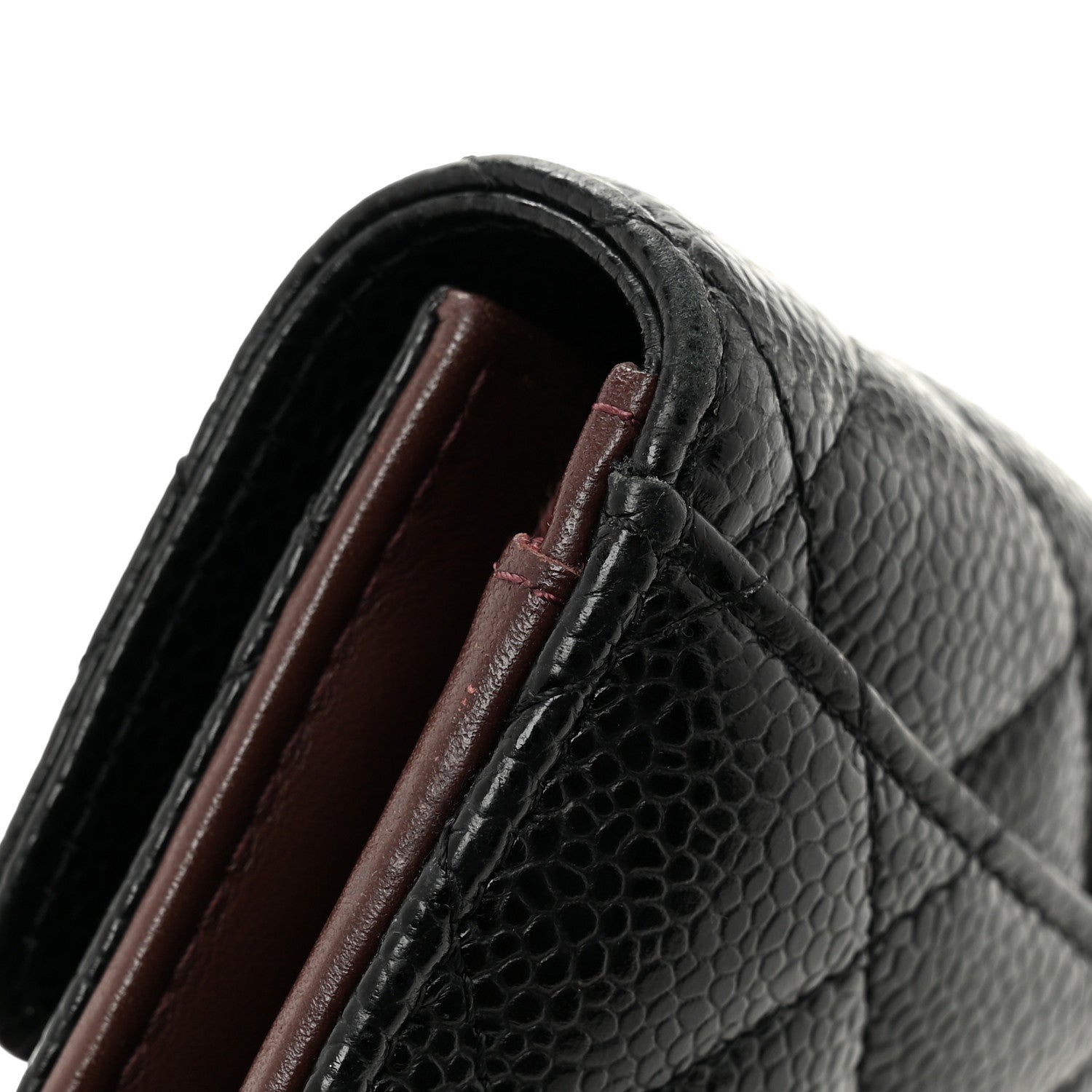 Caviar Quilted Medium Flap Wallet Black