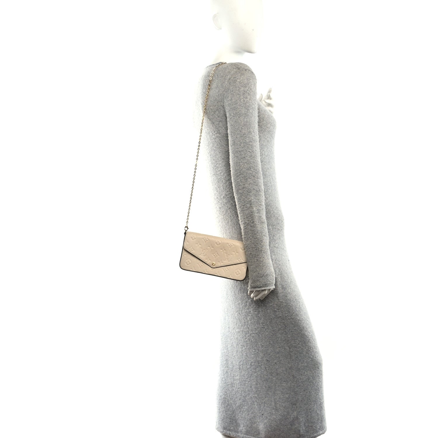 Empreinte Pochette Felicie Chain Wallet Cream