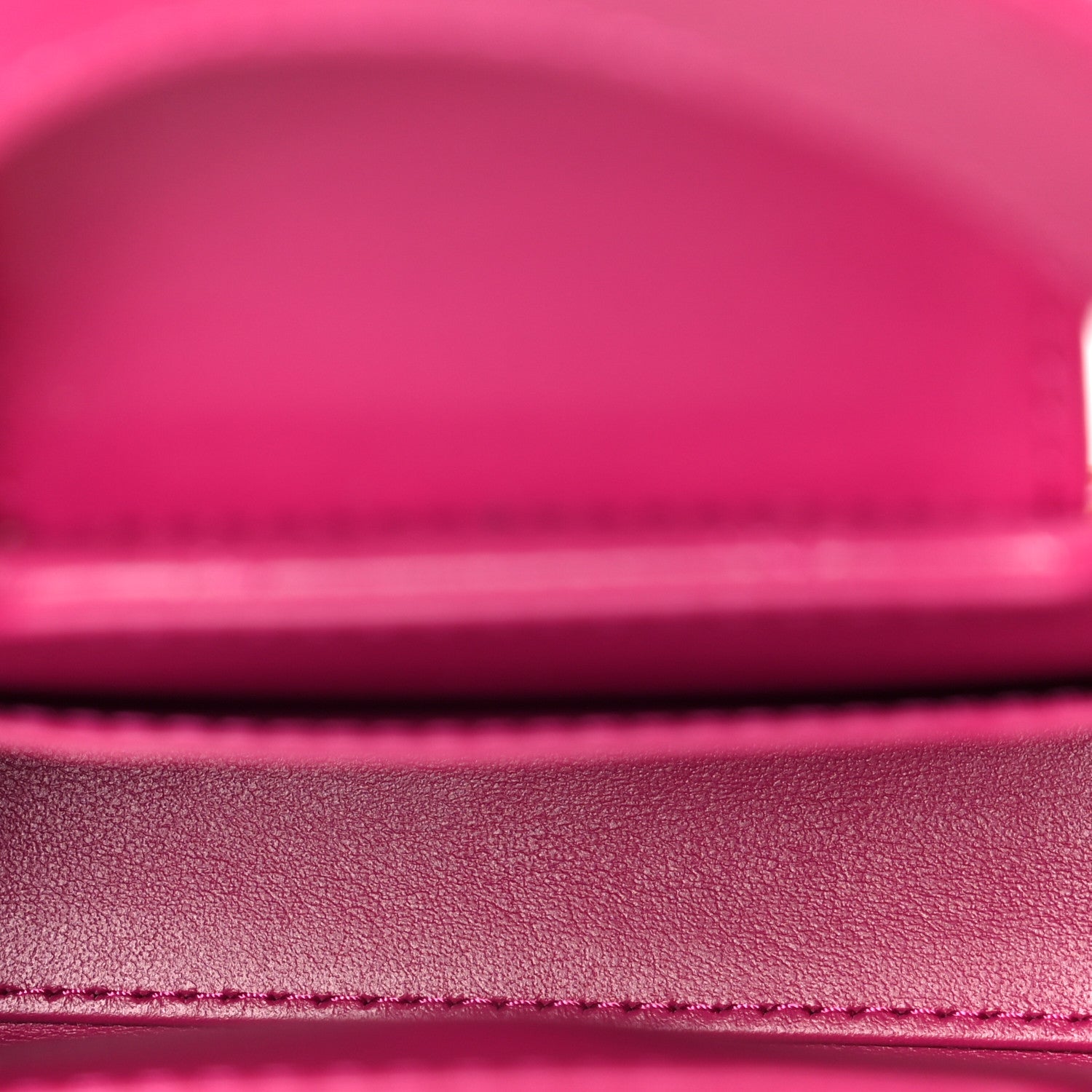 Shiny Aged Calfskin Quilted Mini Nano Kelly Shopper Dark Pink
